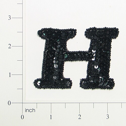 Pack of 3 Letter H Sequin Applique