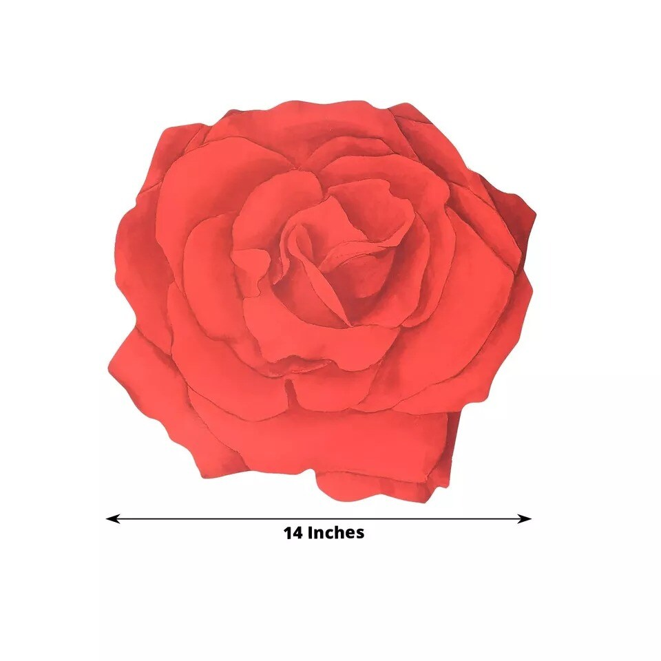 10 Rose Flower 14&#x22; Red Cardboard Paper Disposable Placemats Events