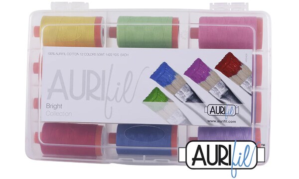 Aurifil The Bright Collection Thread Set by Aurifil | (12 50wt Cotton Large Spools.)