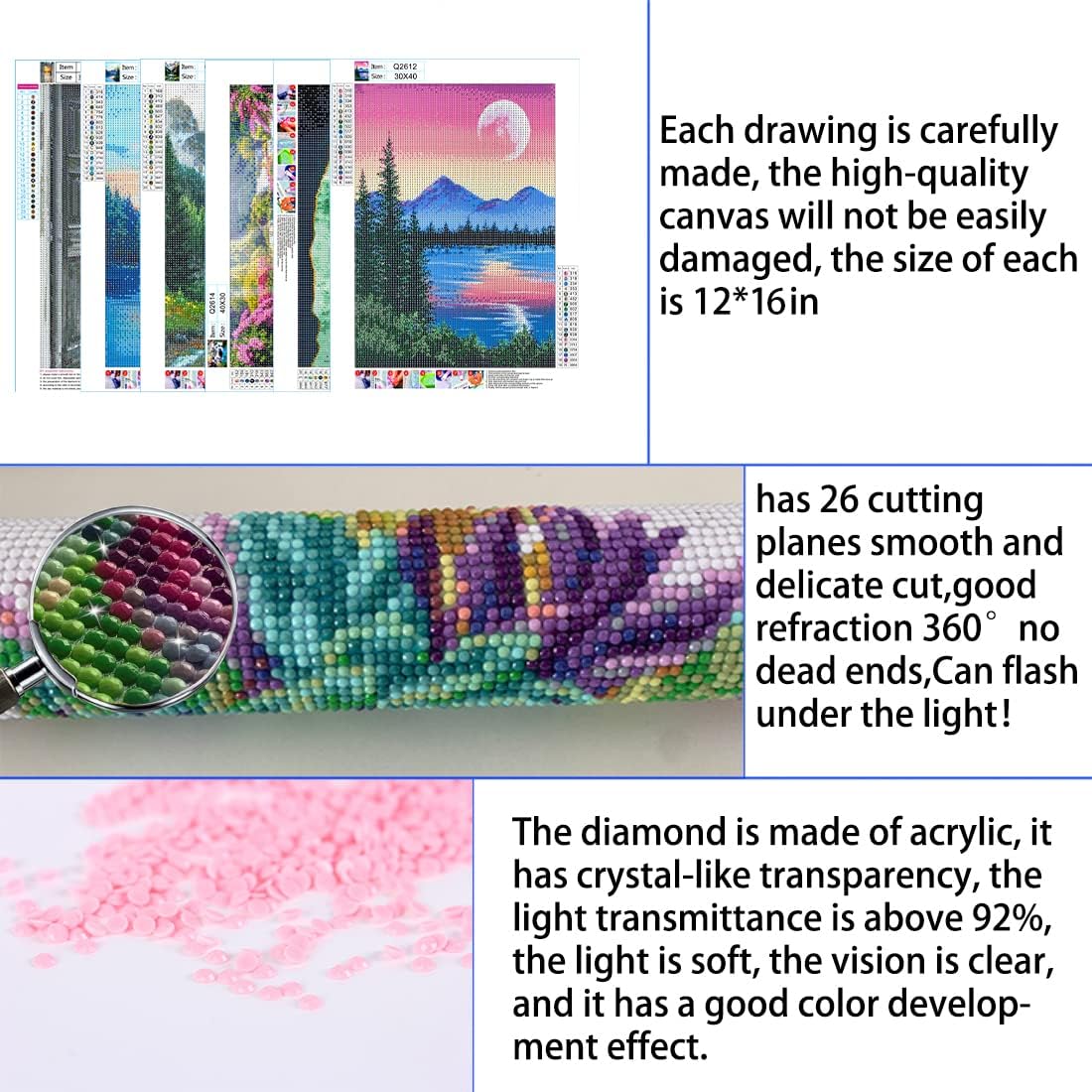 6 Pack Diamond Painting for Adults 5D Diamond Painting Kit