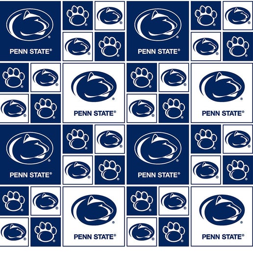 Licensed NCAA Penn State Block PS-020 Cotton Fabric by the Yard