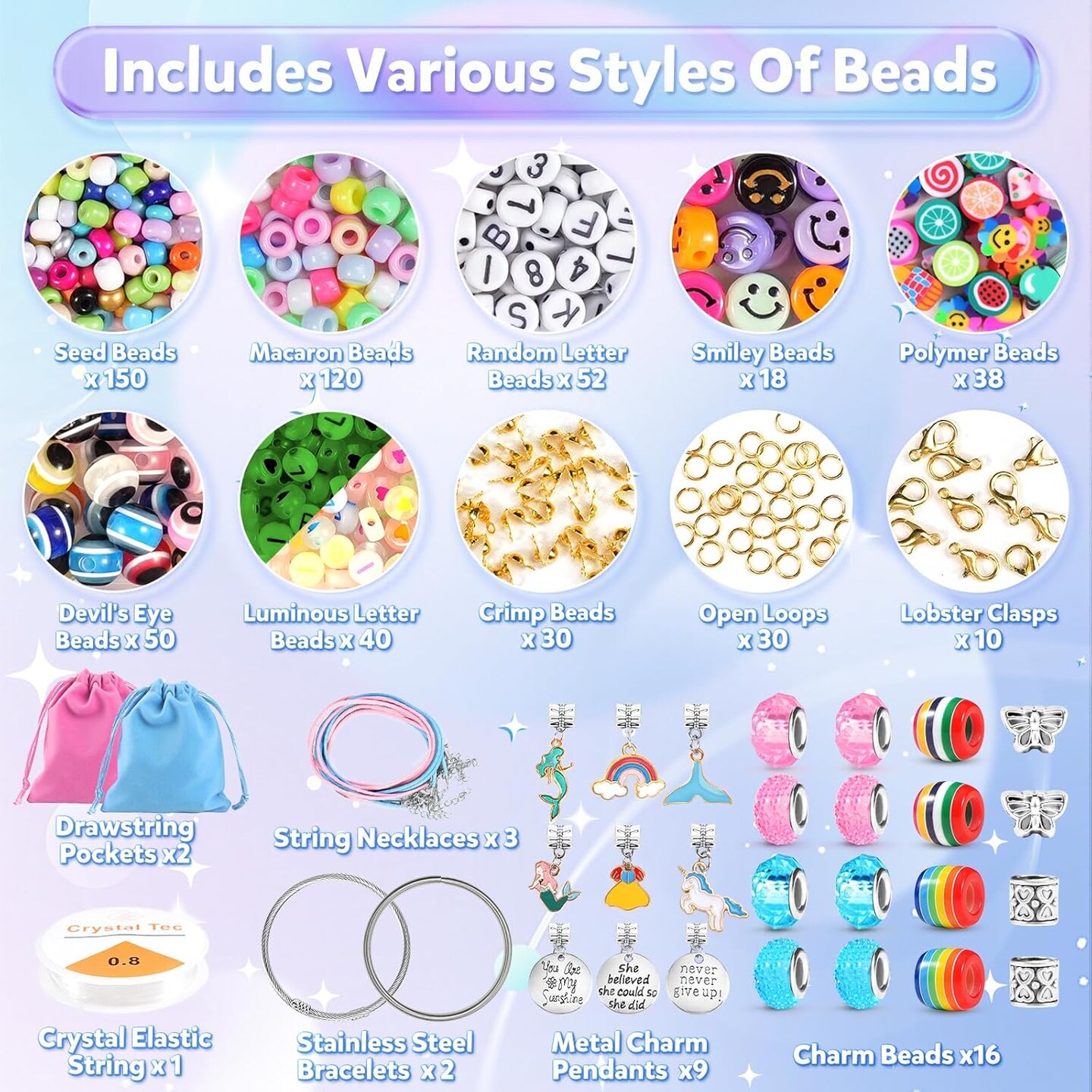 Bracelet Making Kit for Girls (Blue) 7.09 x 10.43 x 0.67 inches
