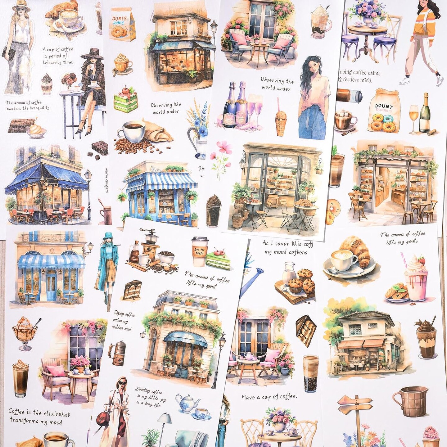 20 Sheets Scrapbook Stickers - Coffee Brown