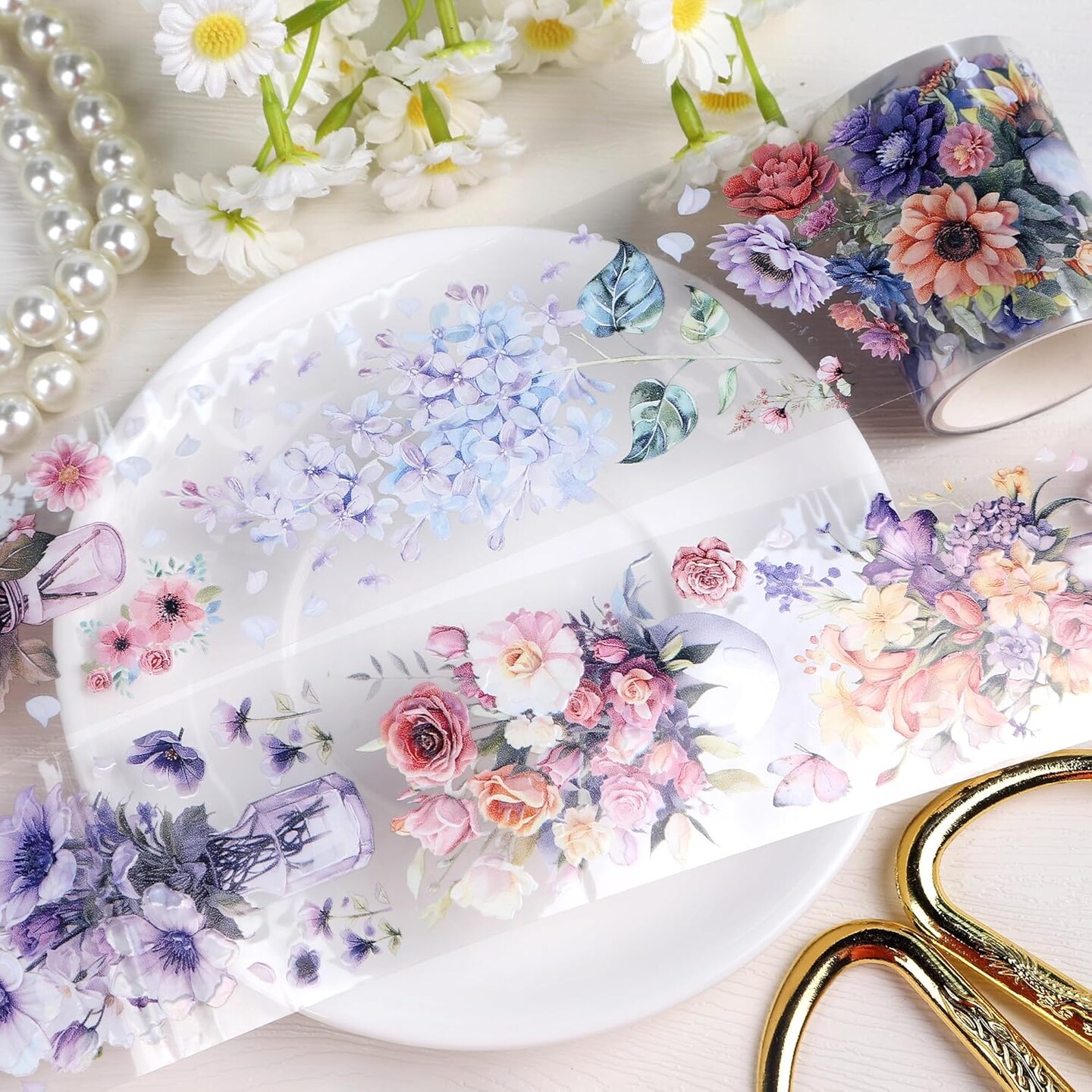 Aesthetic Washi Tapes - Flower Decorative Tapes