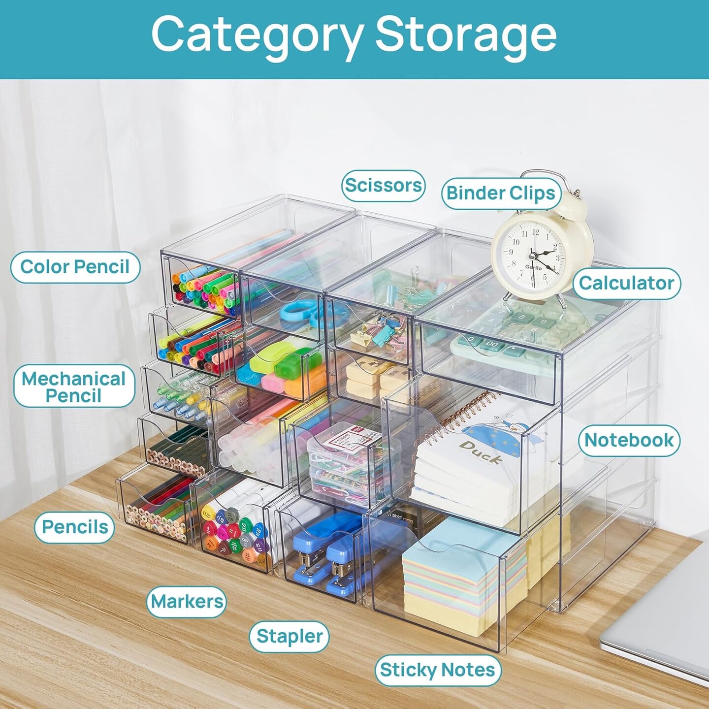 Acrylic Organizer with 16 Drawers (4 Set)