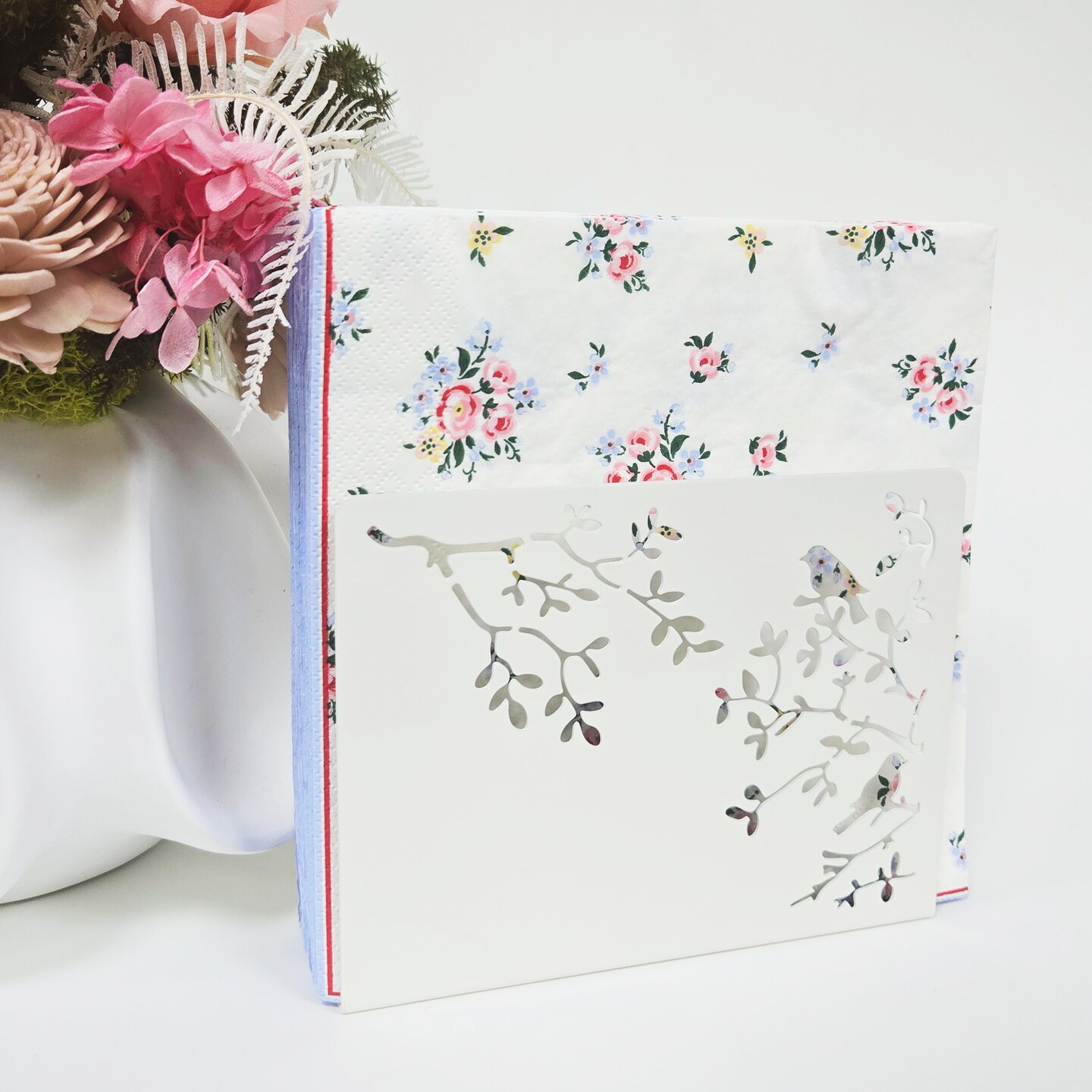 Mango Steam Songbird Tabletop Napkin & Letter Holder for Home, Kitchen, Restaurants
