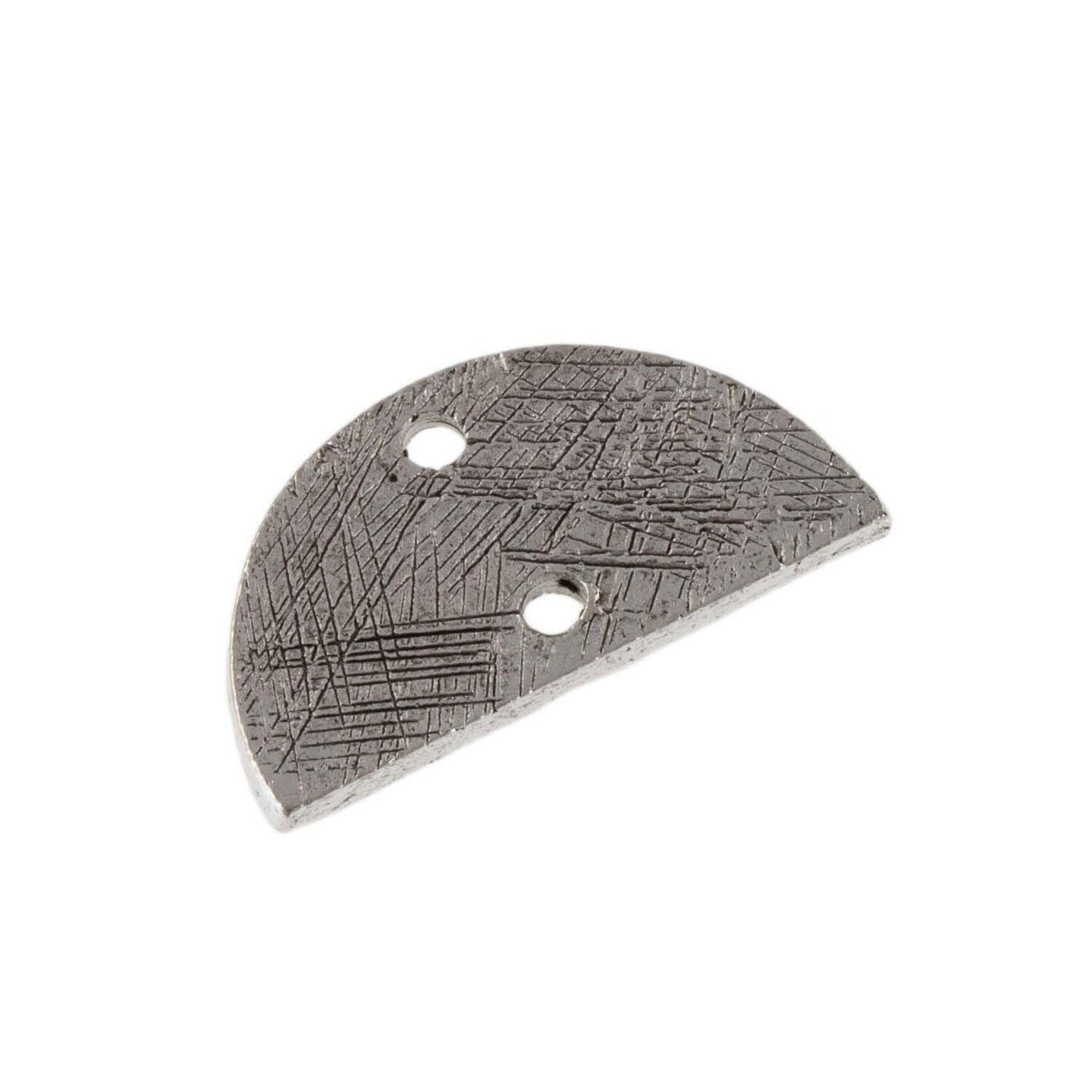 JewelrySupply Etched 18x10mm 2-Hole Half Circle Connector Antique Silver (Package of 2)