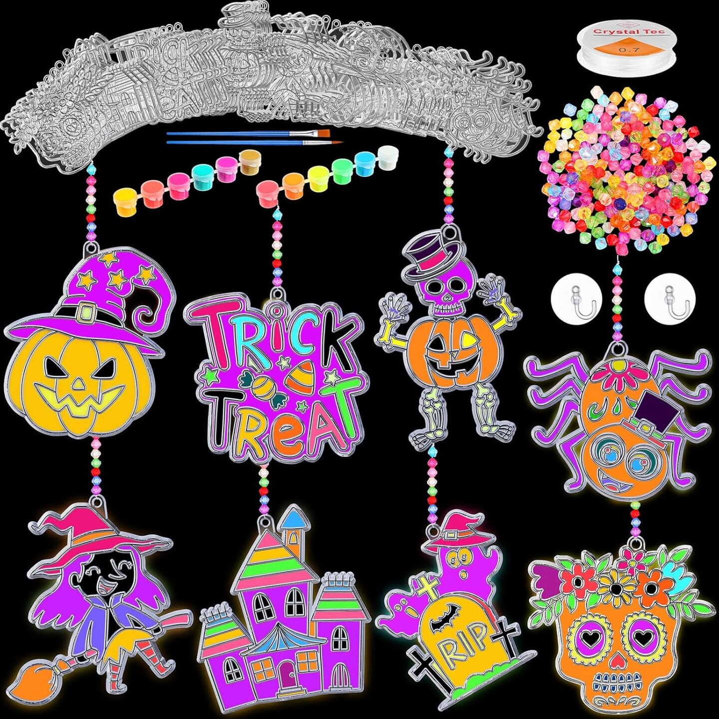 32 Sets Halloween Day Glow in The Dark Suncatcher Ornaments
