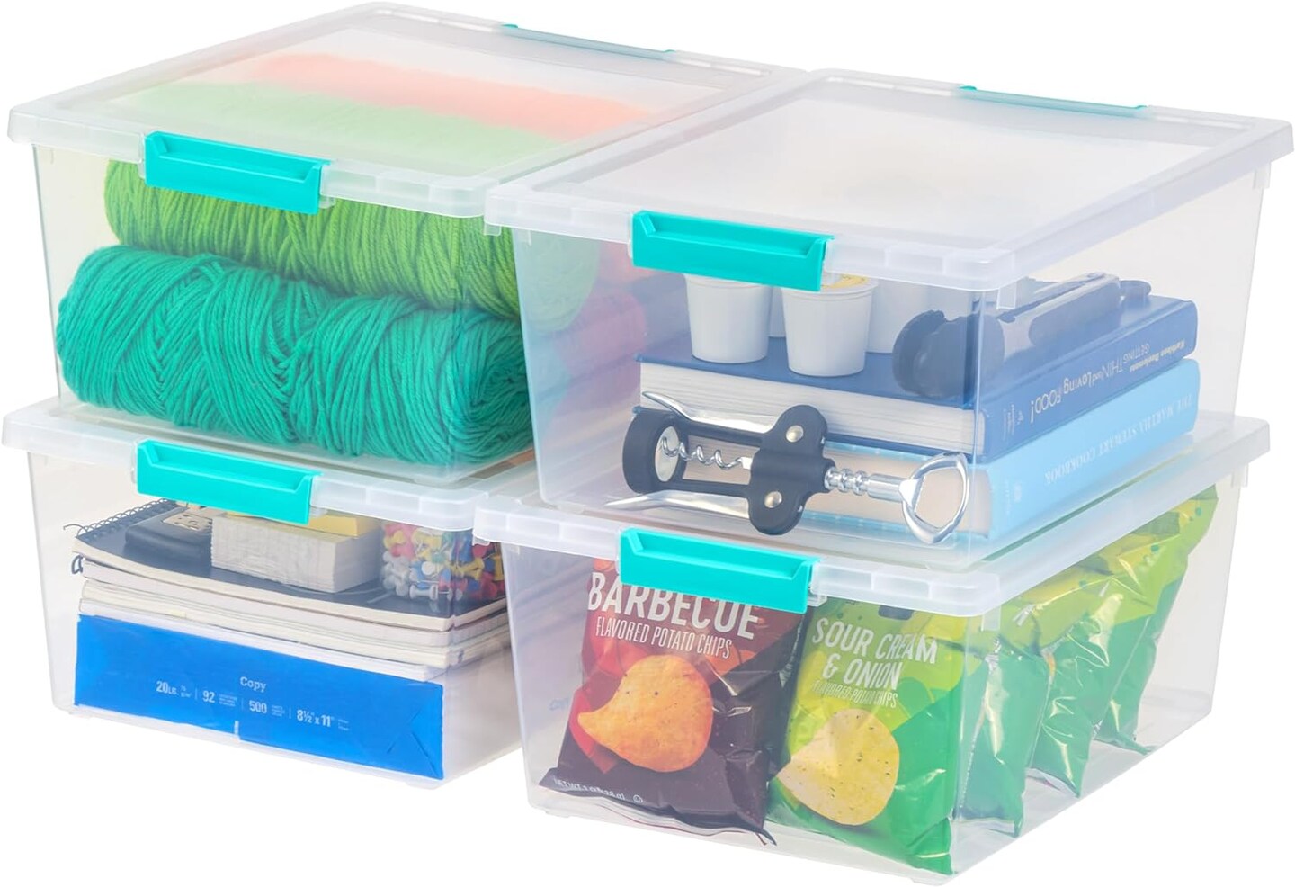 12 Qt. Plastic Storage Bins Containers with Lids