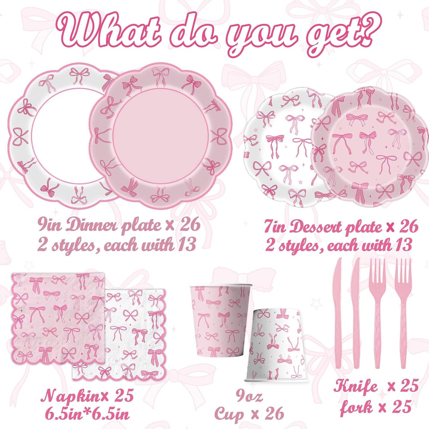 25 - Coquette Plates and Napkins Party Supplies