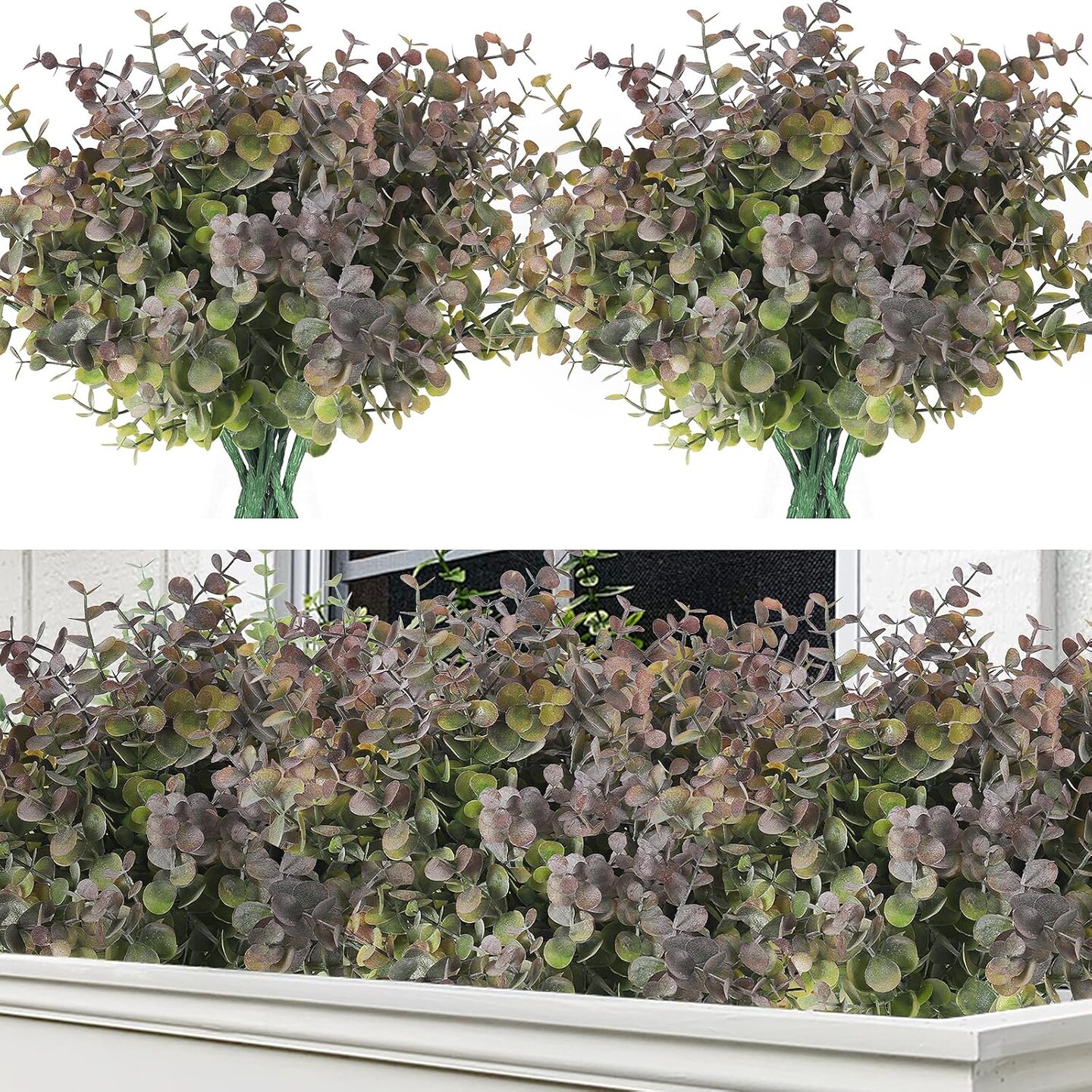 8 Bundles Artificial Greenery Plants (Dusty Purple)