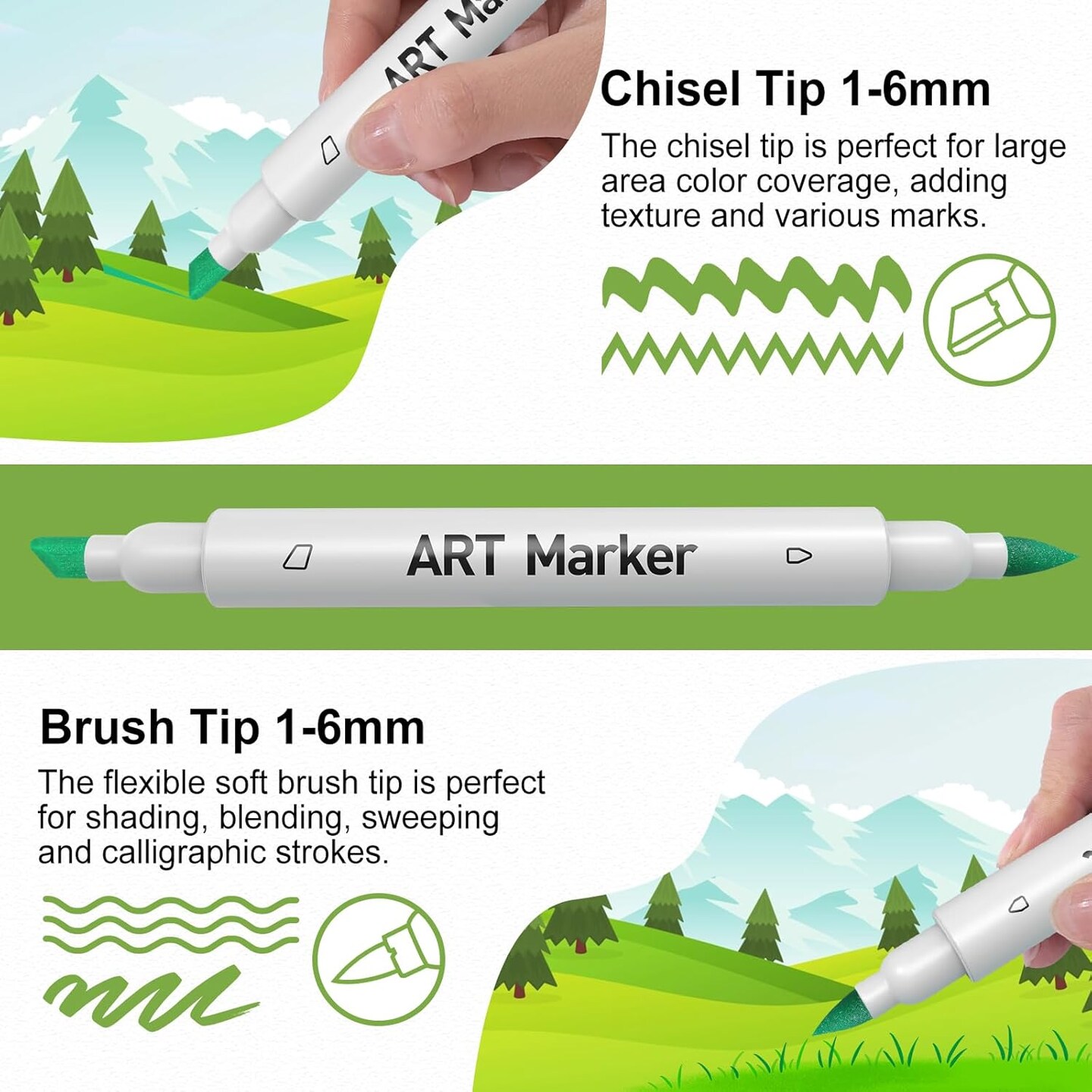 120 Colors Dual Tip Alcohol Markers Set