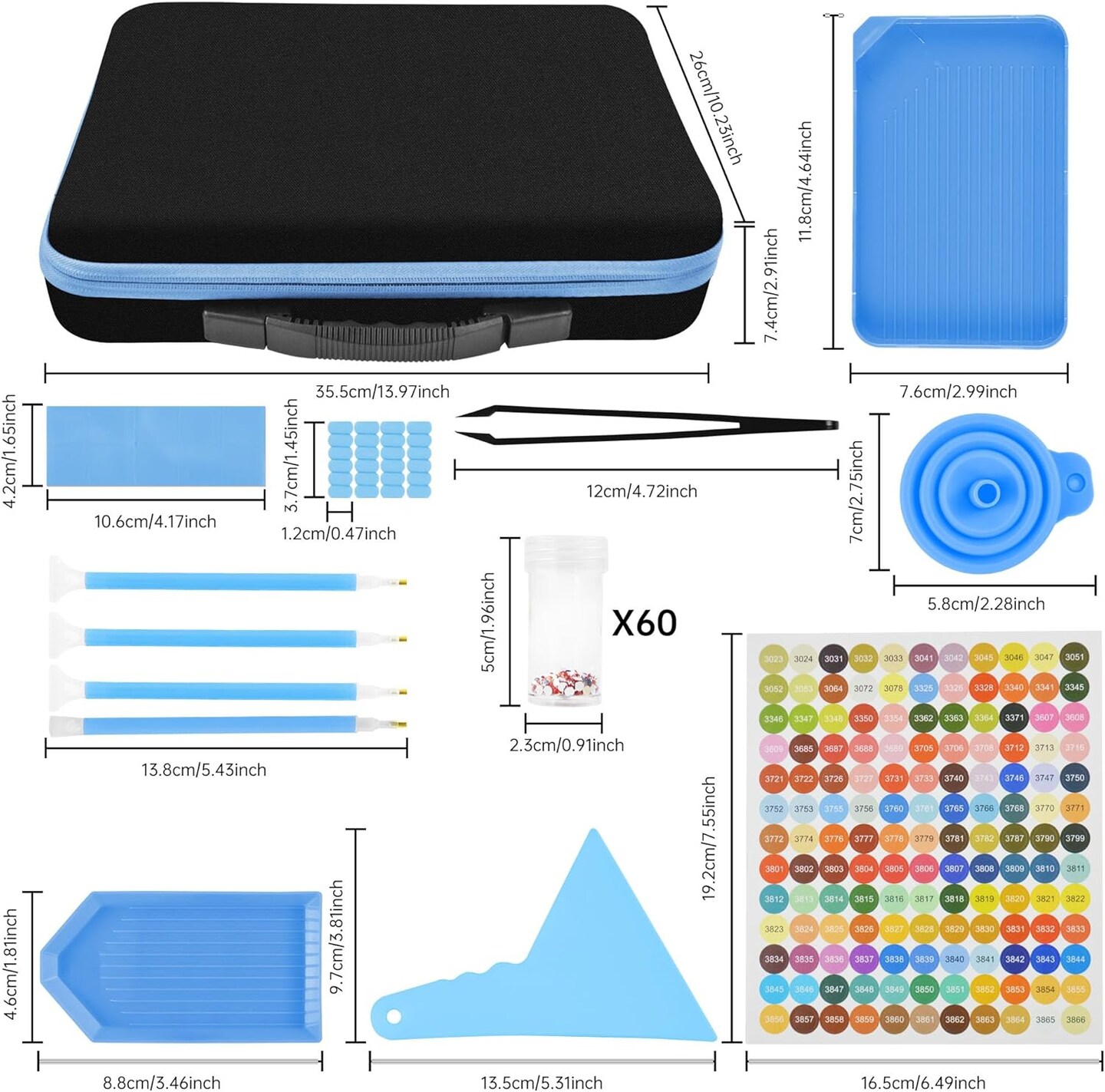 Diamond Painting Storage Boxes - Accessories and Tools Kit (Blue)