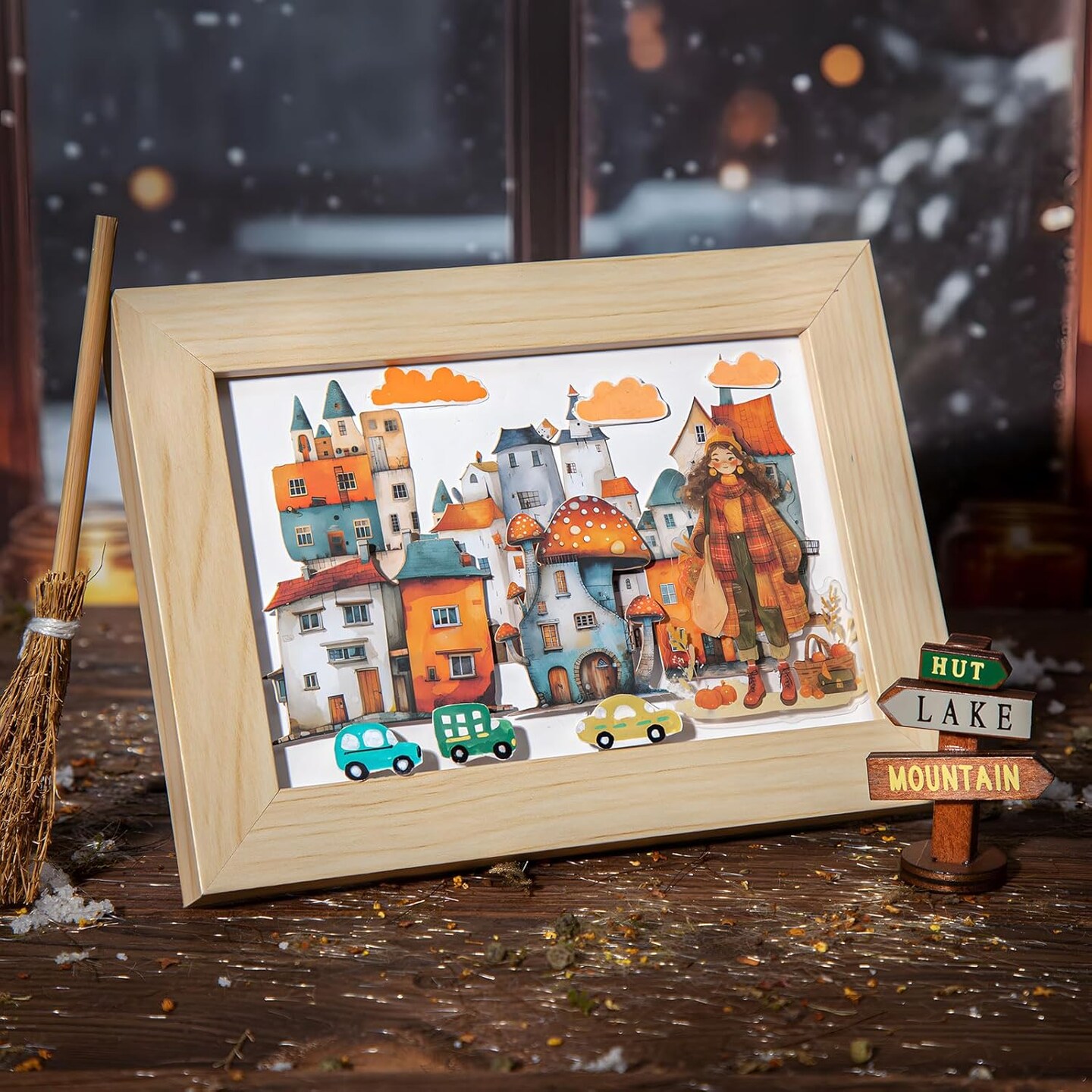 90 Pcs Vintage Scrapbook Stickers (Weird Cottage) 7 x 6.5 x 0.6 inches