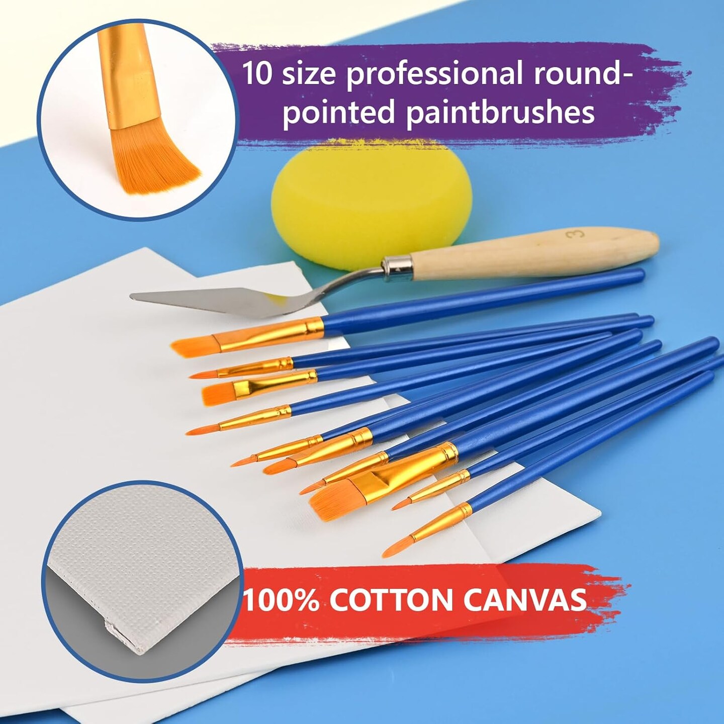 Painting Kits for Adults Kids,Acrylic Paint Canvas Easel Set