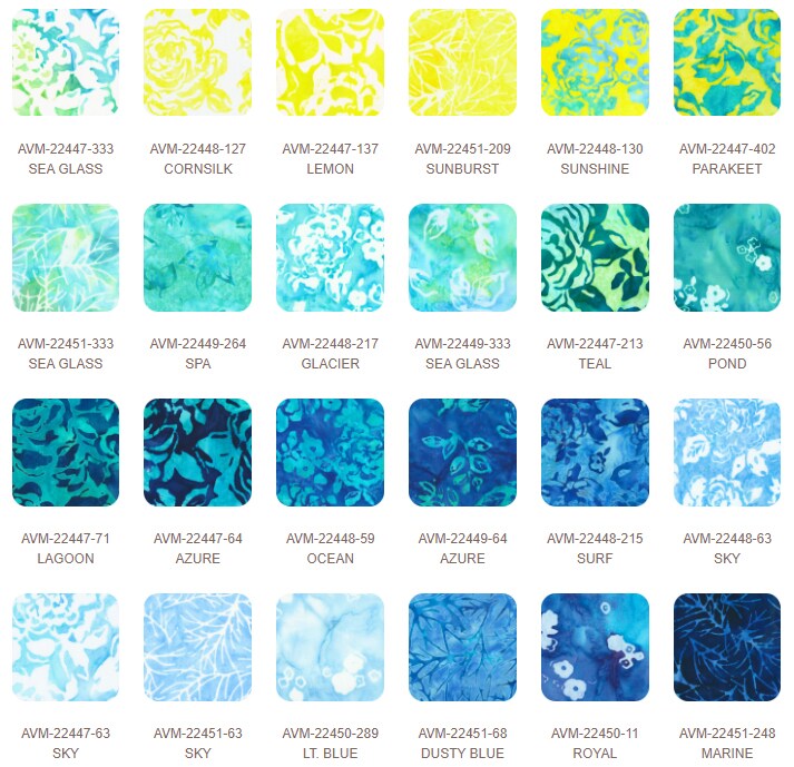 Artisan Batiks Azure Breeze 10" Square Pack (Layer Cake / Ten Square) by Lauren Wan for Robert Kaufman (TEN-1332-42)