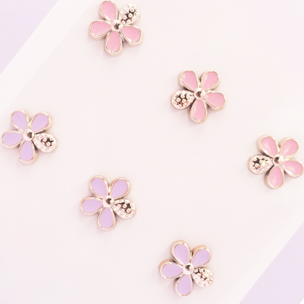 Angels Craft Flower Embellishment Stickers, Pastel Colors with Gold Trim