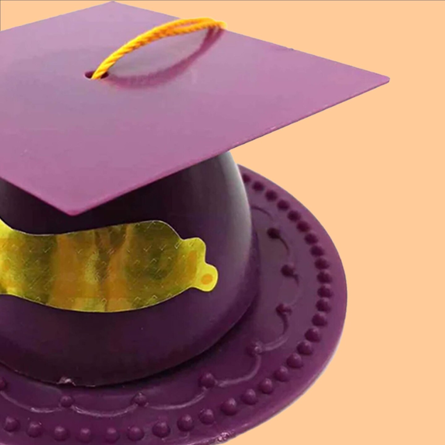 24 Count Graduation Cap Cake Topper Durable Plastic Party Decoration Purple 3.5 Inch