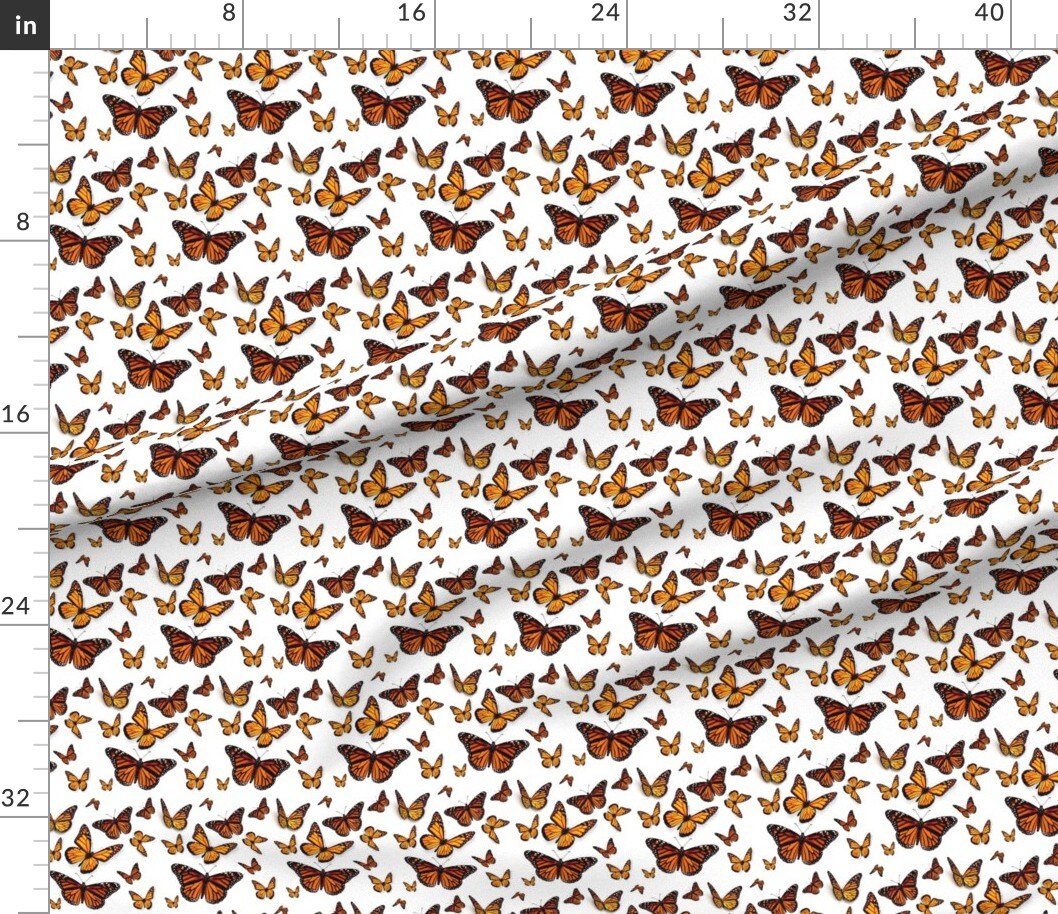 Monarch Butterflies Butterfly Orange Nature Bug Insect Custom Printed Fabric by Spoonflower Various Fabrics by the Yard or Fat Quarter
