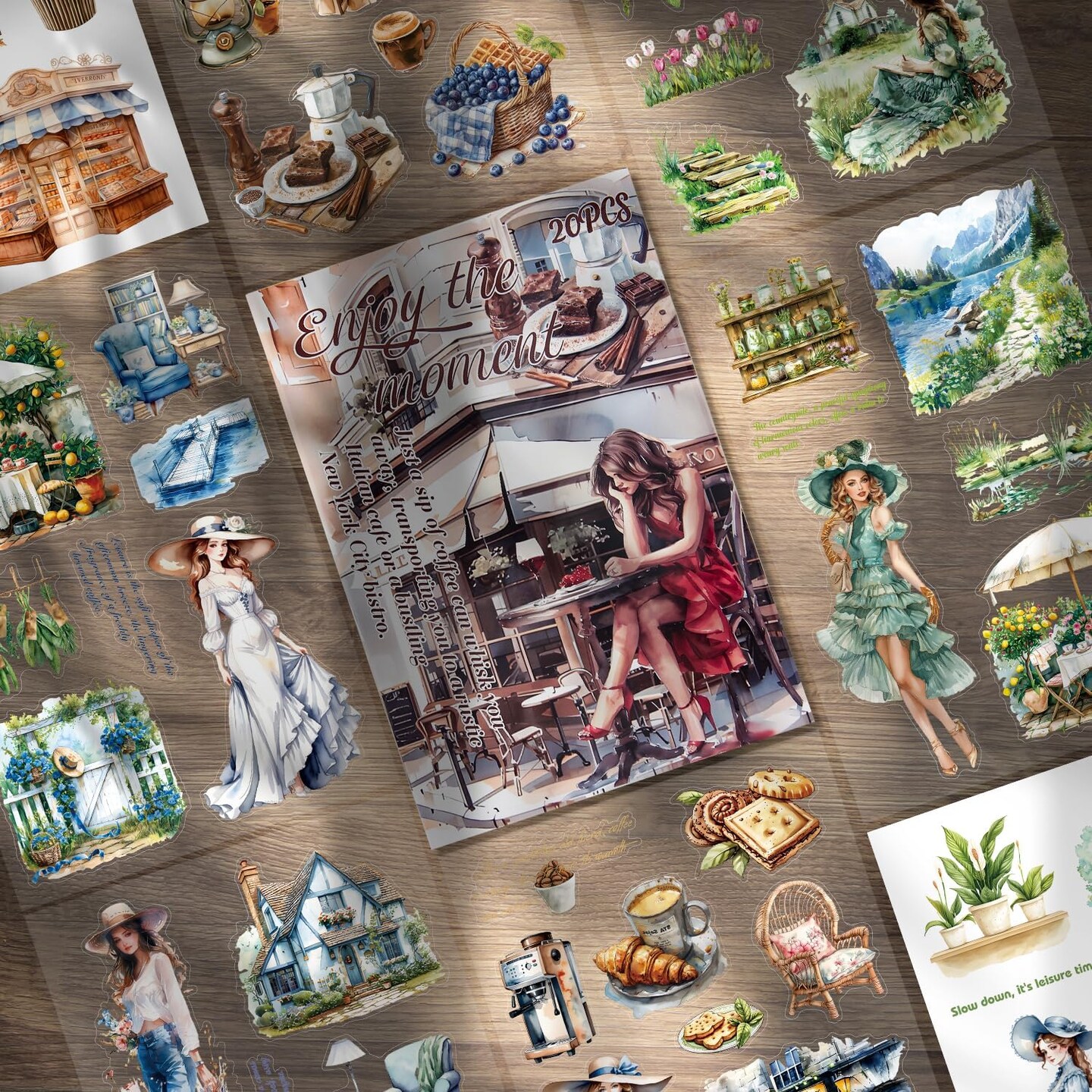 20 Sheets Vintage Mocha Scrapbook Stickers (Vintage Mocha) 8.3 x 5.7 x 0.03 inches