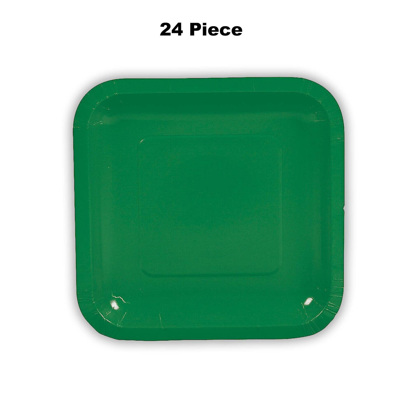 24 Count Green Square Paper Dessert Plates for Birthday Wedding Baby Shower Party Use 7"