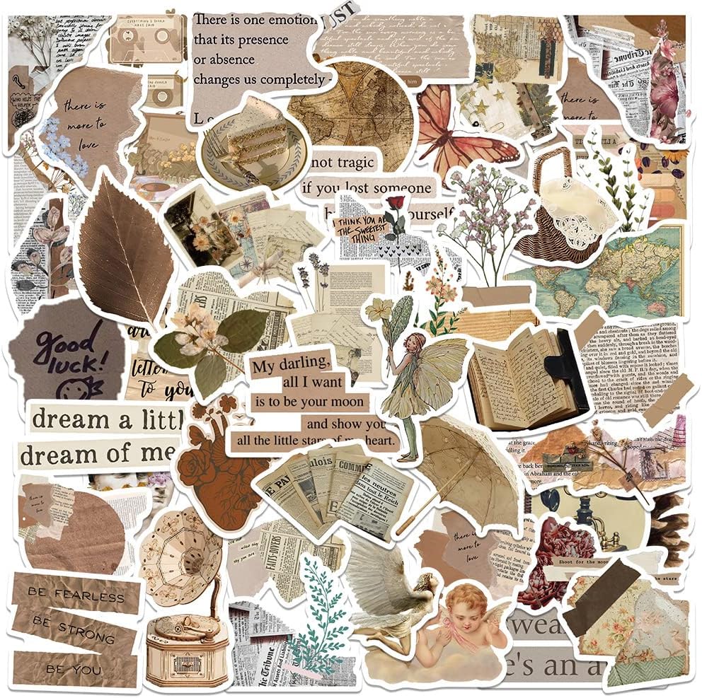 Aesthetic Scrapbook Stickers - Multicolour