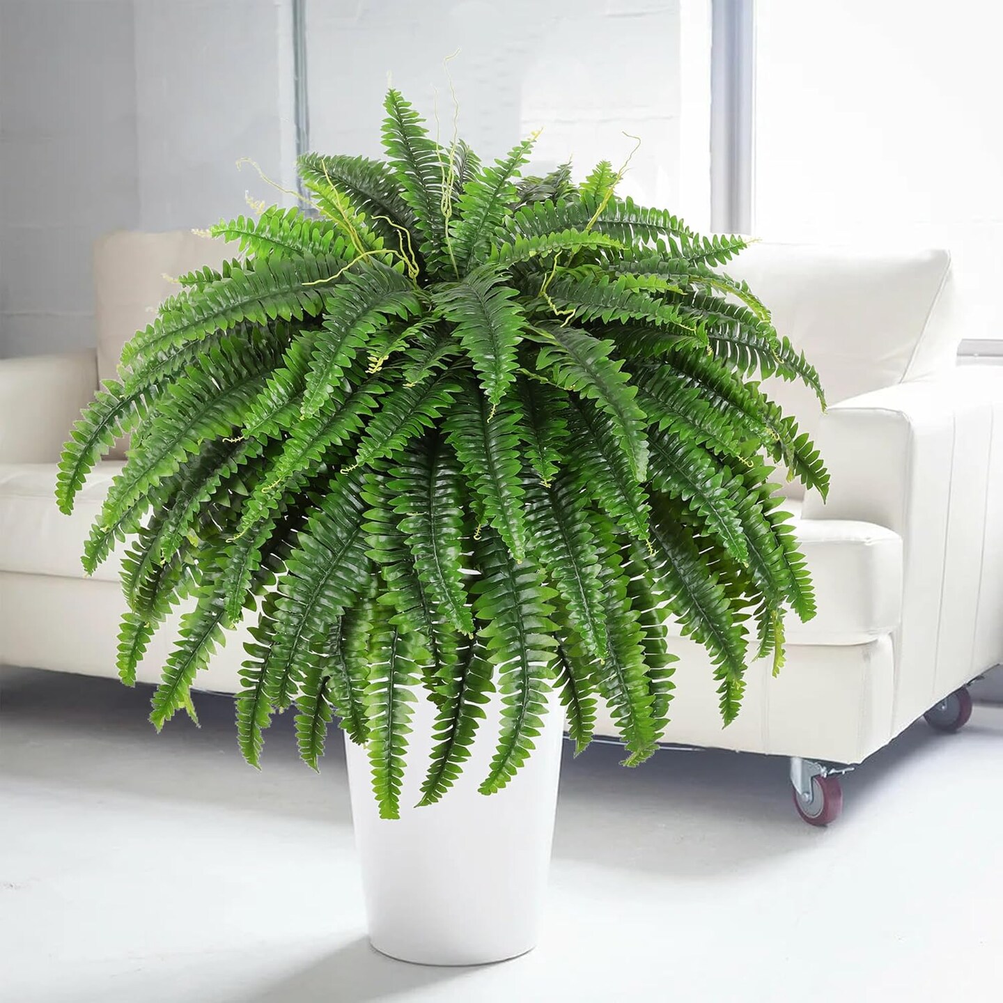 49Inch Large Artificial Ferns for Outdoors (Green) 49"D x 49"W x 26"H