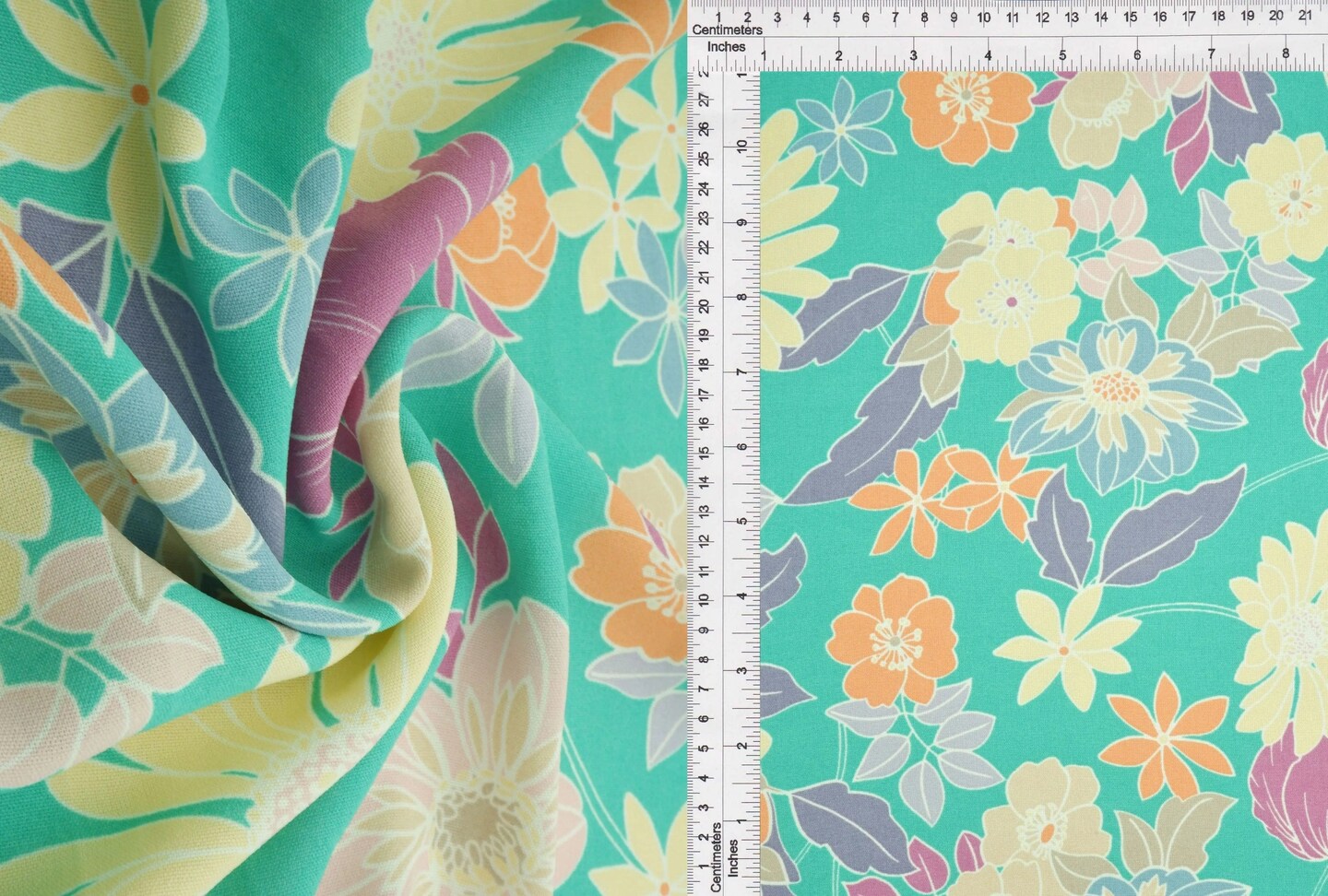 1 Yard CEY Floral Flower Print Woven Fabric Lightweight Polyester 58/59 ...