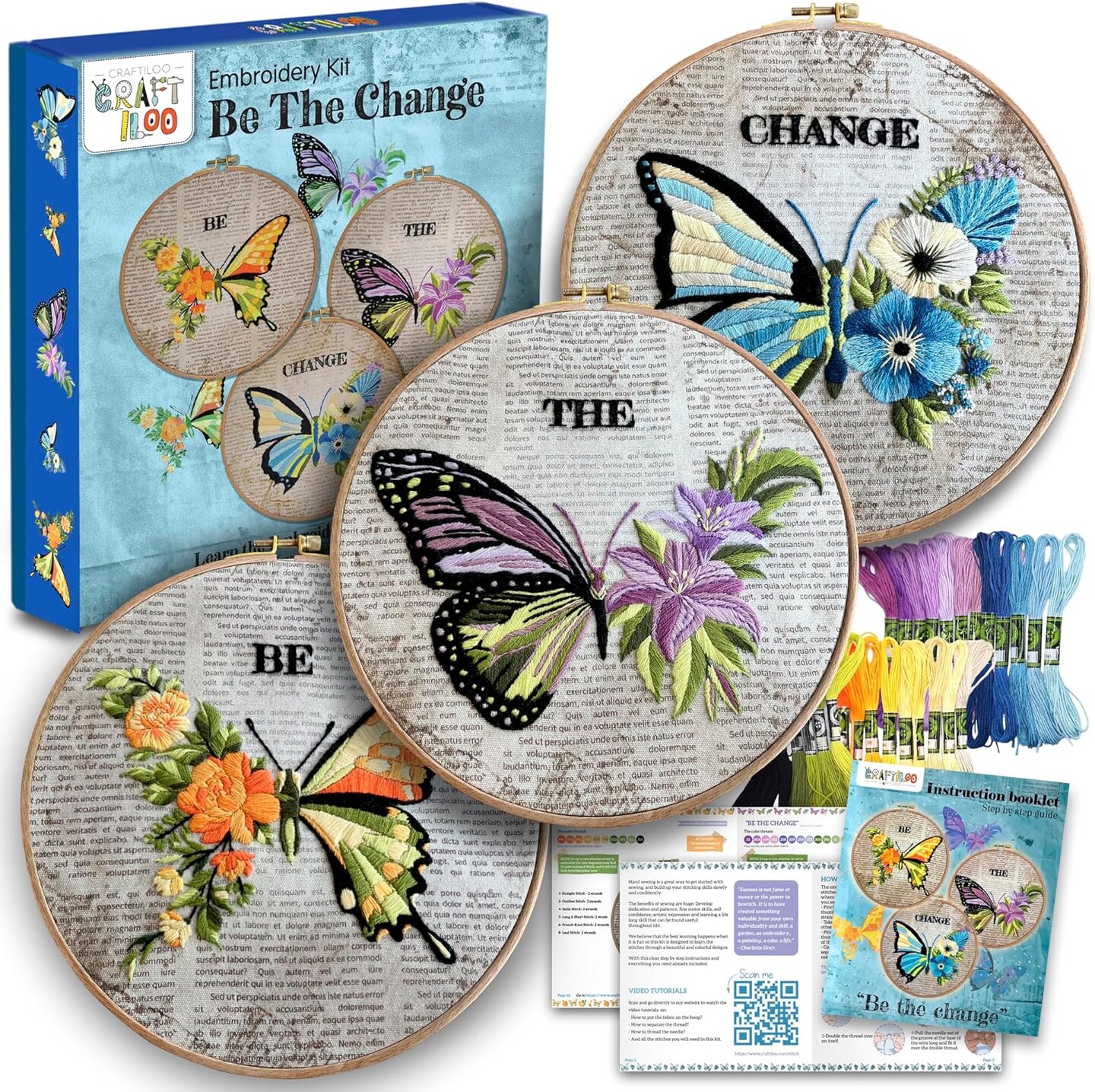 Stamped Embroidery Patterns Starter Embroidery Kit