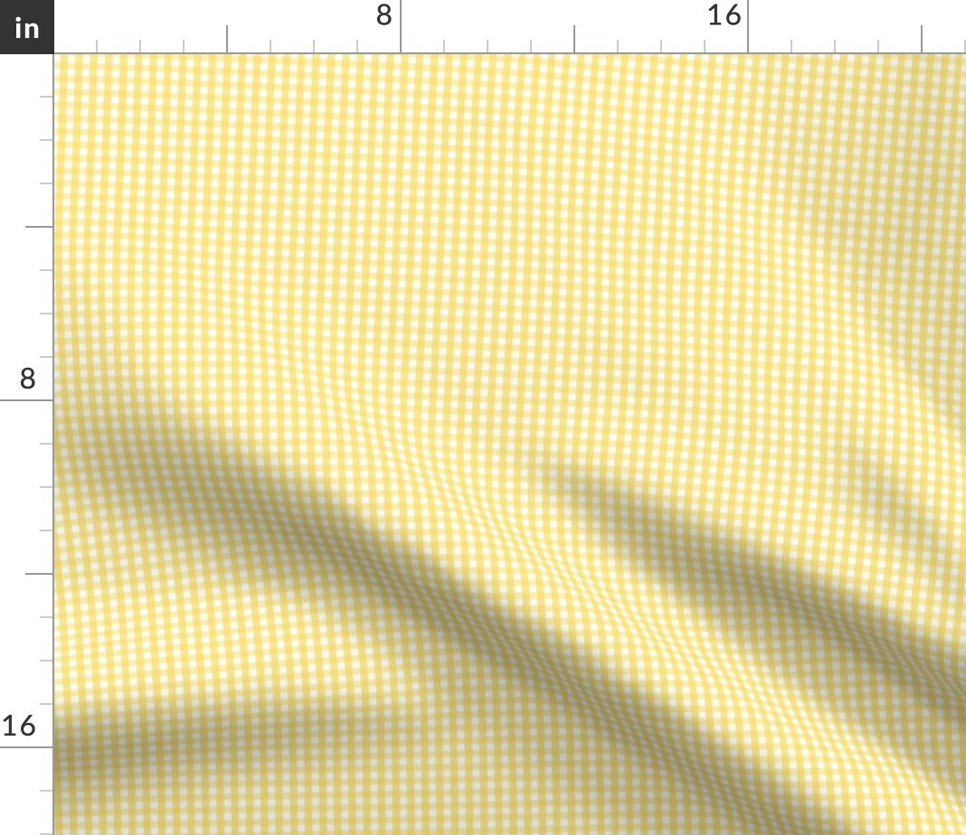 Gingham Yellow Check Picnic Checkered Squares Butter Custom Printed Fabric by Spoonflower Various Fabrics by the Yard or Fat Quarter