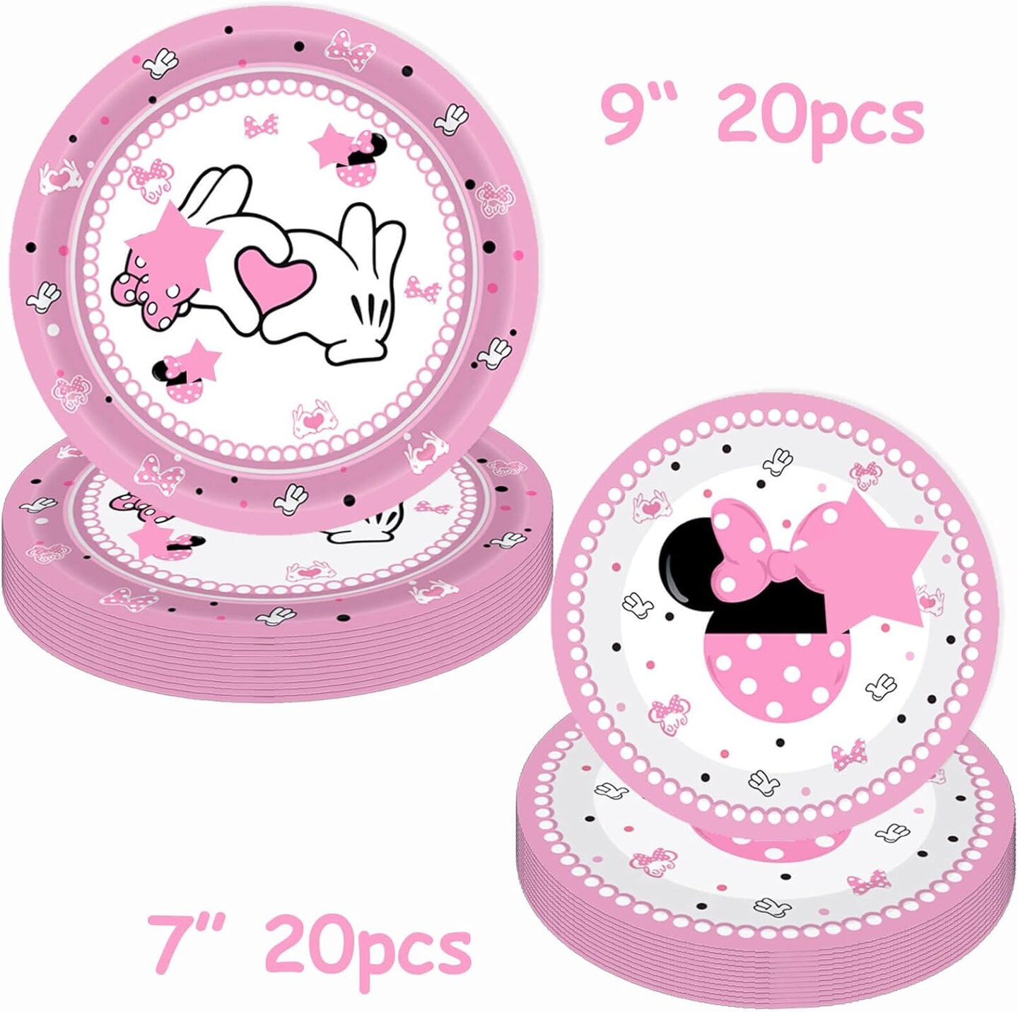 80 Pcs Pink Baby Shower Tableware