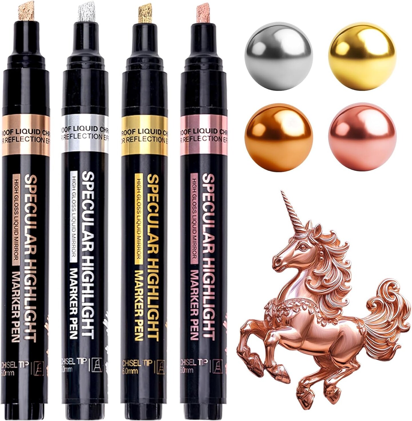 4 Colors Liquid Chrome Paint Pen