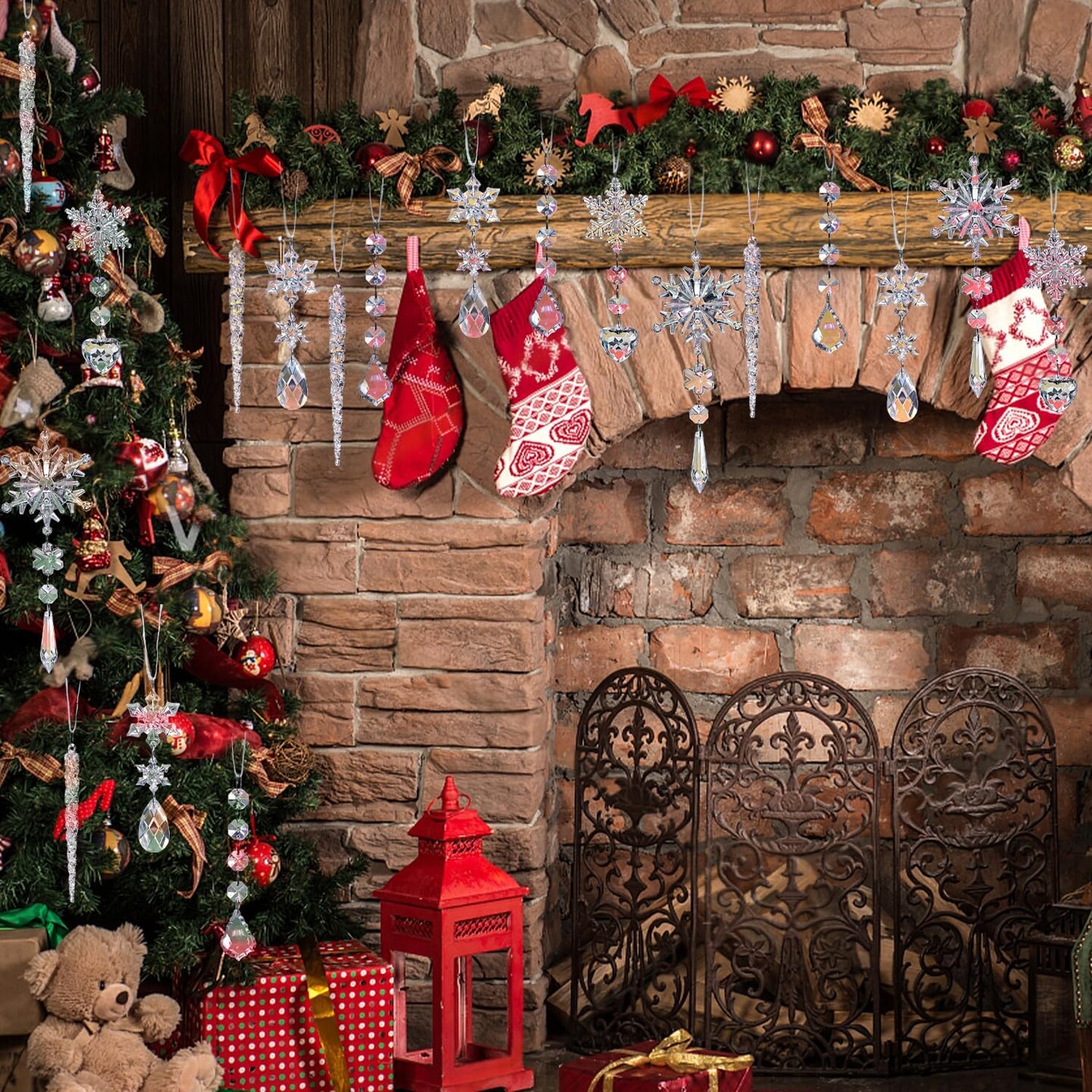 21pcs Crystal Christmas Ornaments