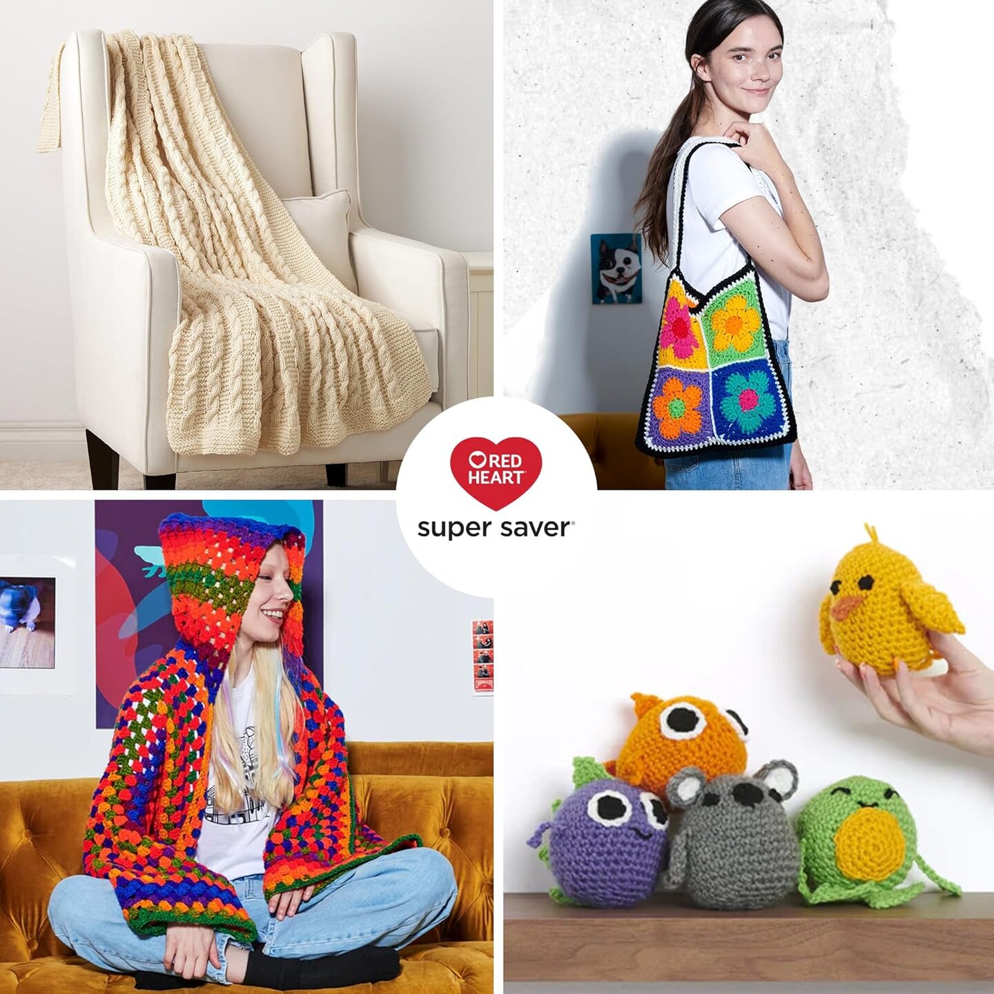 Super Saver Purple Tones Yarn - 3 Pack of 141g/5oz - Acrylic - 4 Medium (Worsted) - 364 Yards - Knitting/Crochet