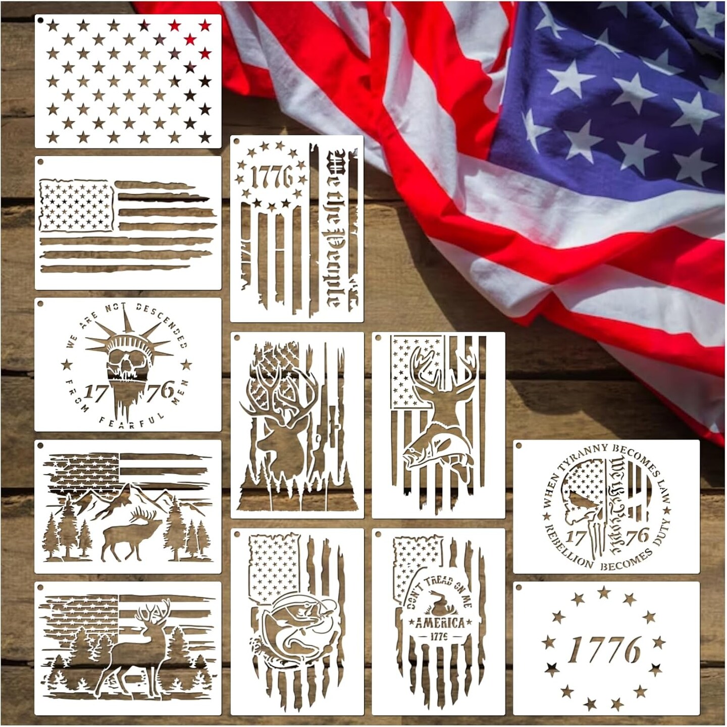 American Flag Stencil Star Stencils (12 Flag)