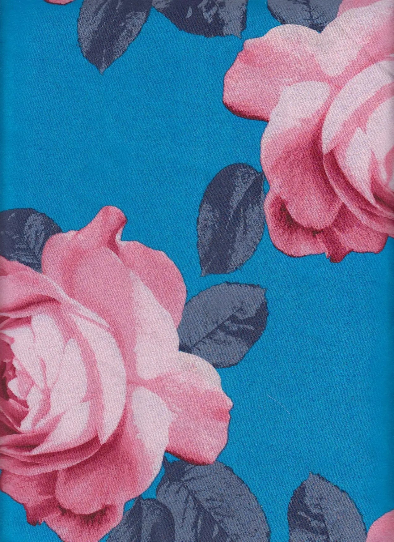 1 Yard Satin Floral Print Fabric Smooth Lightweight 58/59 Inches Wide Ideal For Apparel