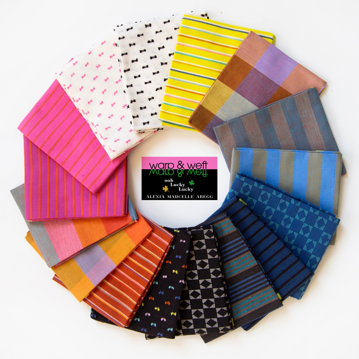 Warp and Weft Wovens 10&#x22; Square Pack (Layer Cake) in Ooh Lucky Lucky by Alexia Abegg for Ruby Star Society (RS4121LC)