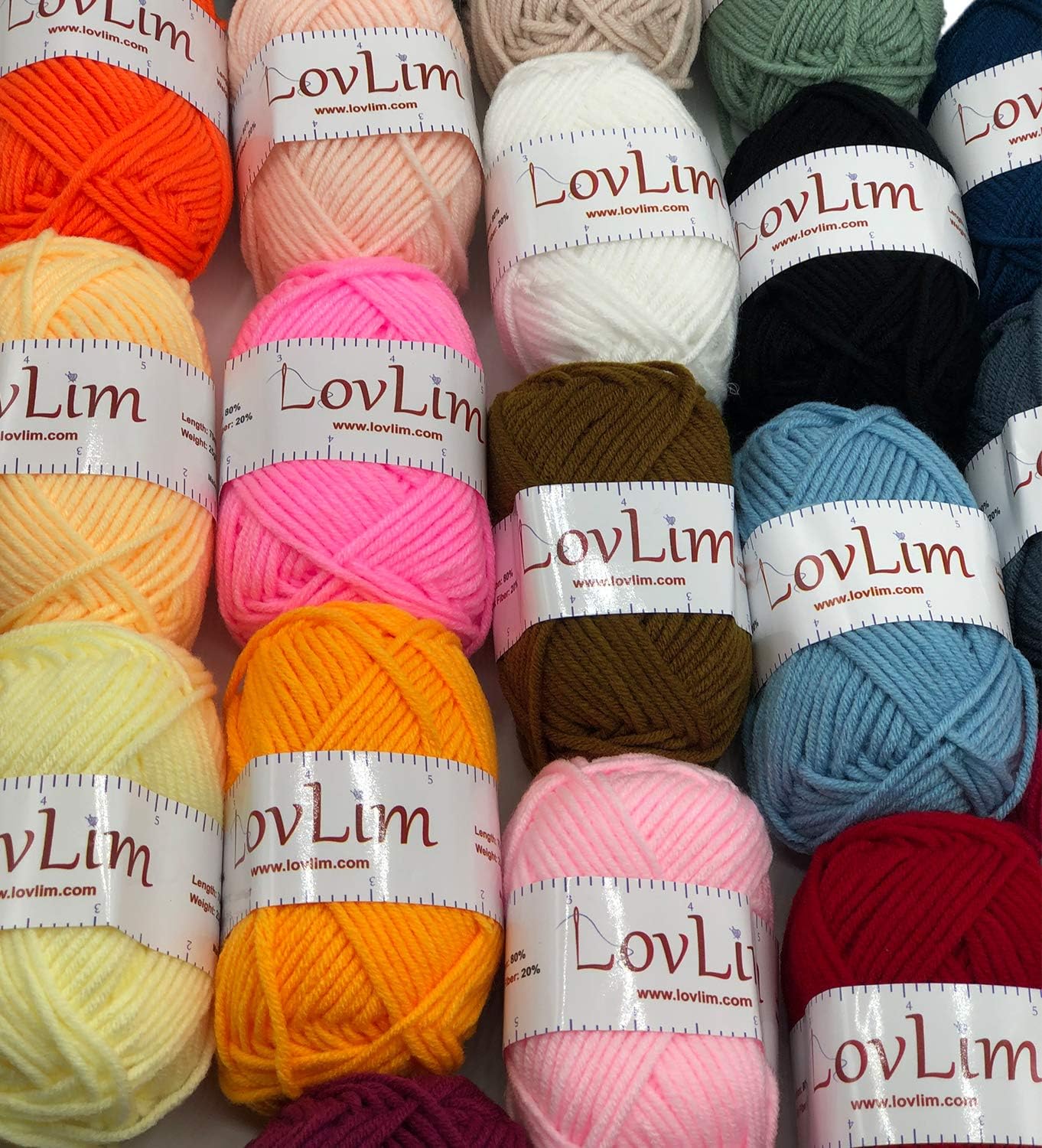 24 Soft Cotton Yarn skeins, 1500+ Yards for Crochet and Knitting
