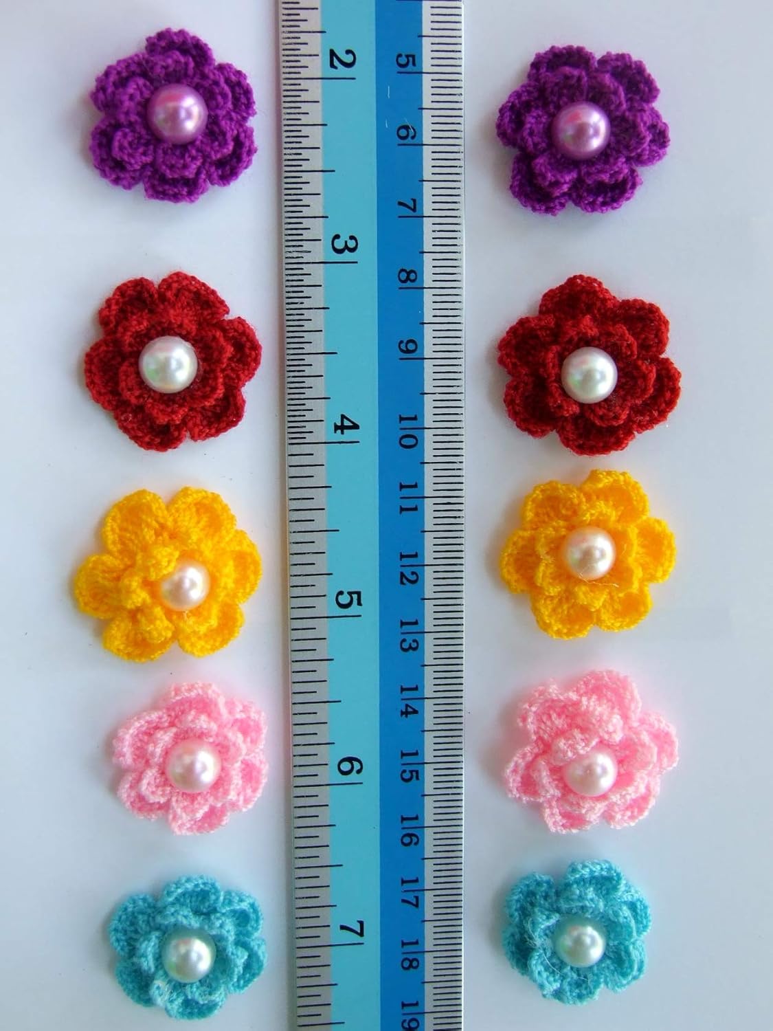 Crochet Flower Embellishments Appliques