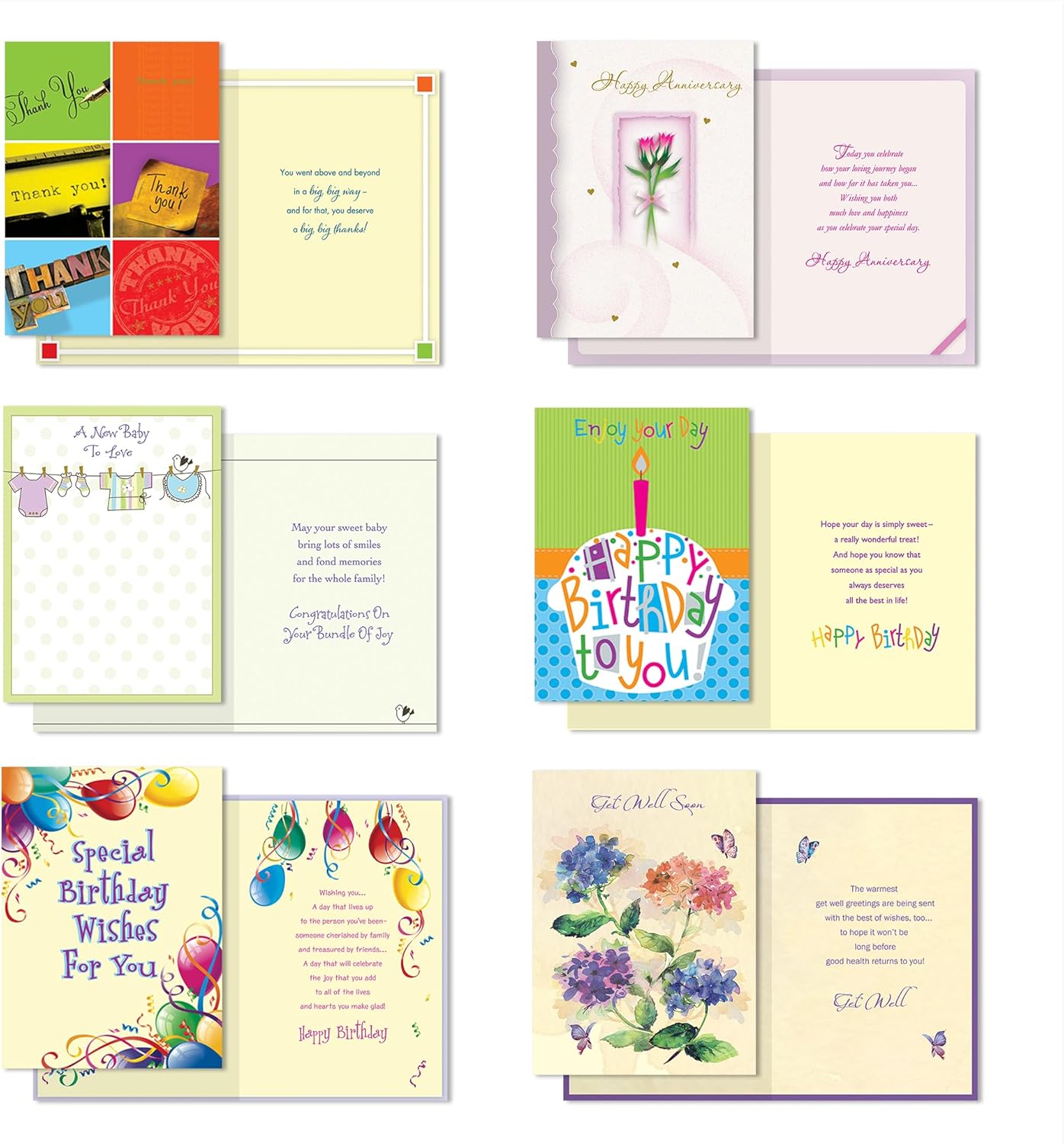 24-Card All-Occasion Greeting Card Set with Envelopes – Floral Keepsake Organizer Box, Includes Birthday, Thank You, New Baby, Anniversary, Sympathy, Get Well, and Blank Cards