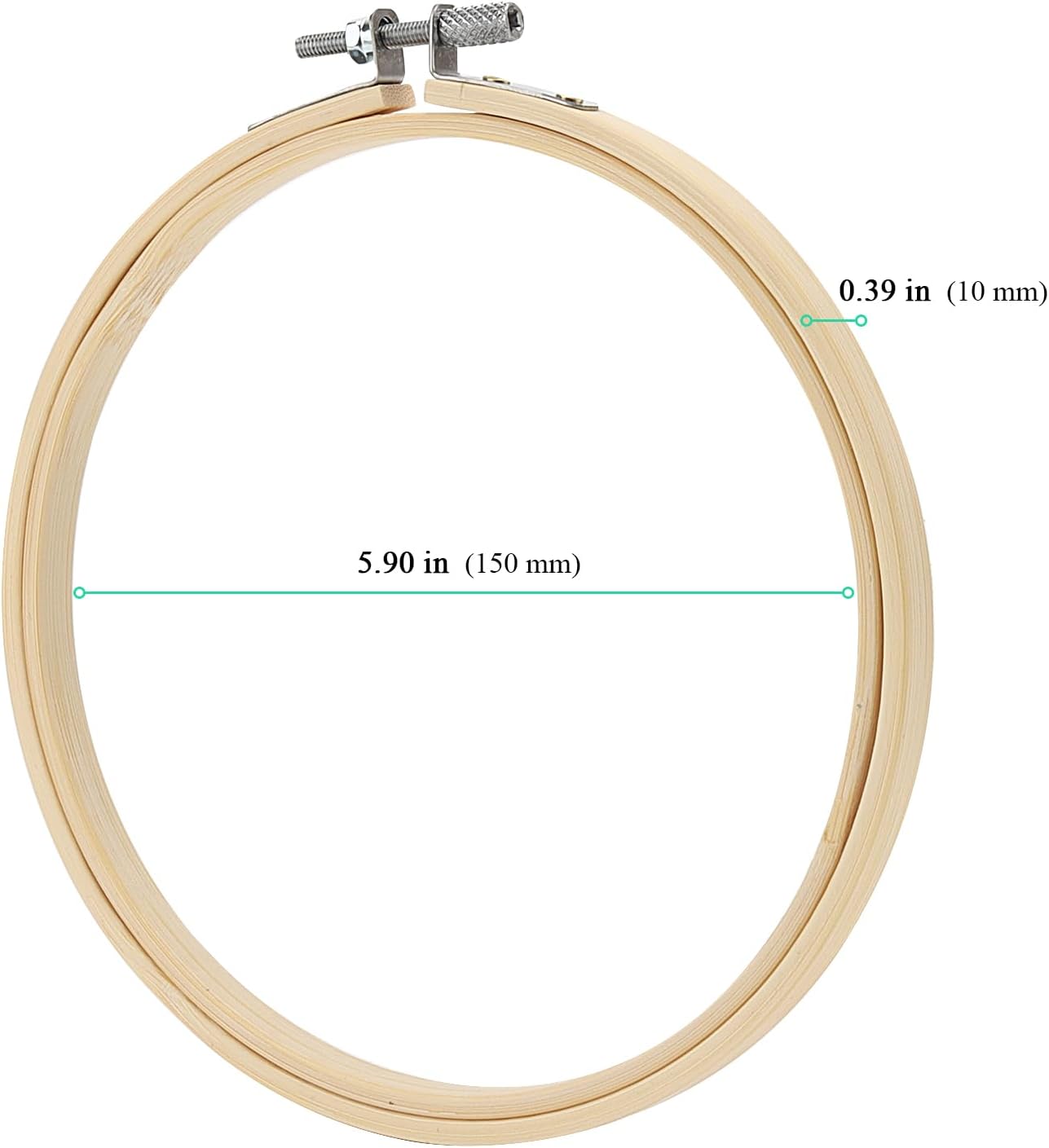 20 PCS 6 Inch Bamboo Embroidery Hoop, Adjustable Cross Stitch Circle Ring