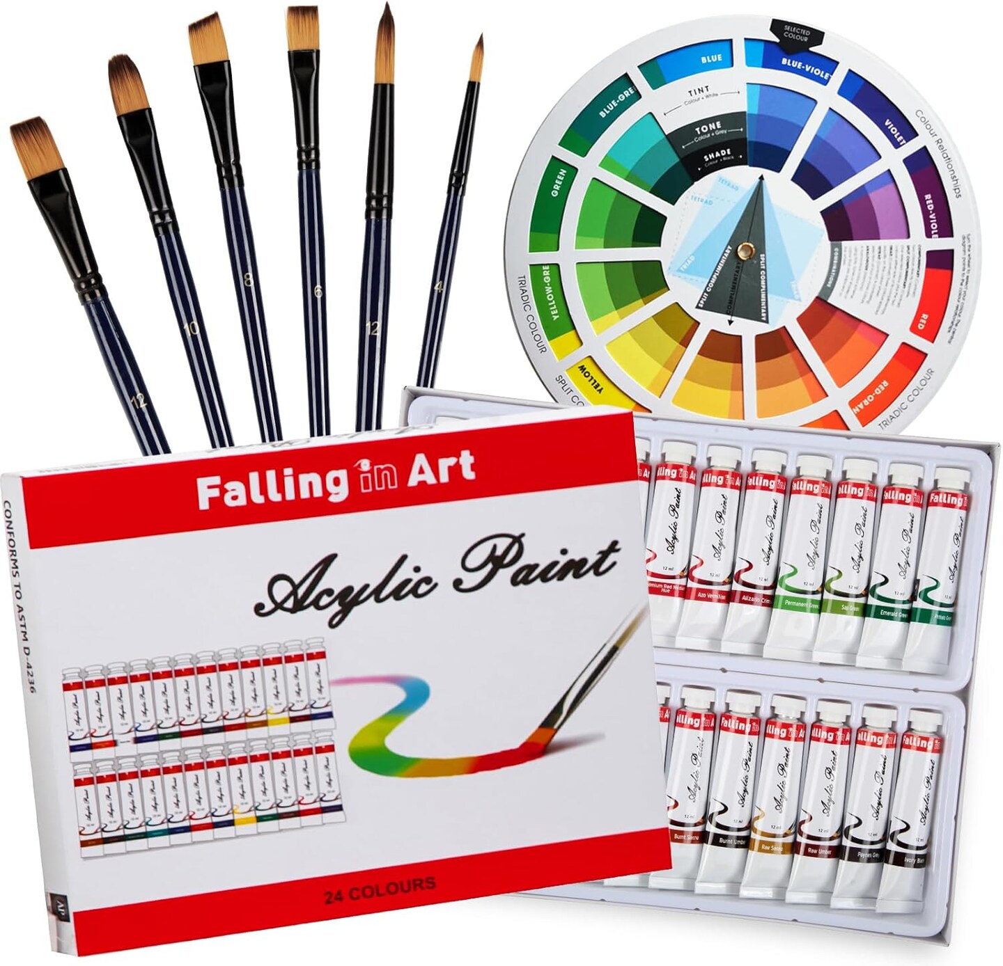 Acrylic Paint Set, Canvas Painting Kit with 24 Acrylic Paints( 31 Pieces Set )