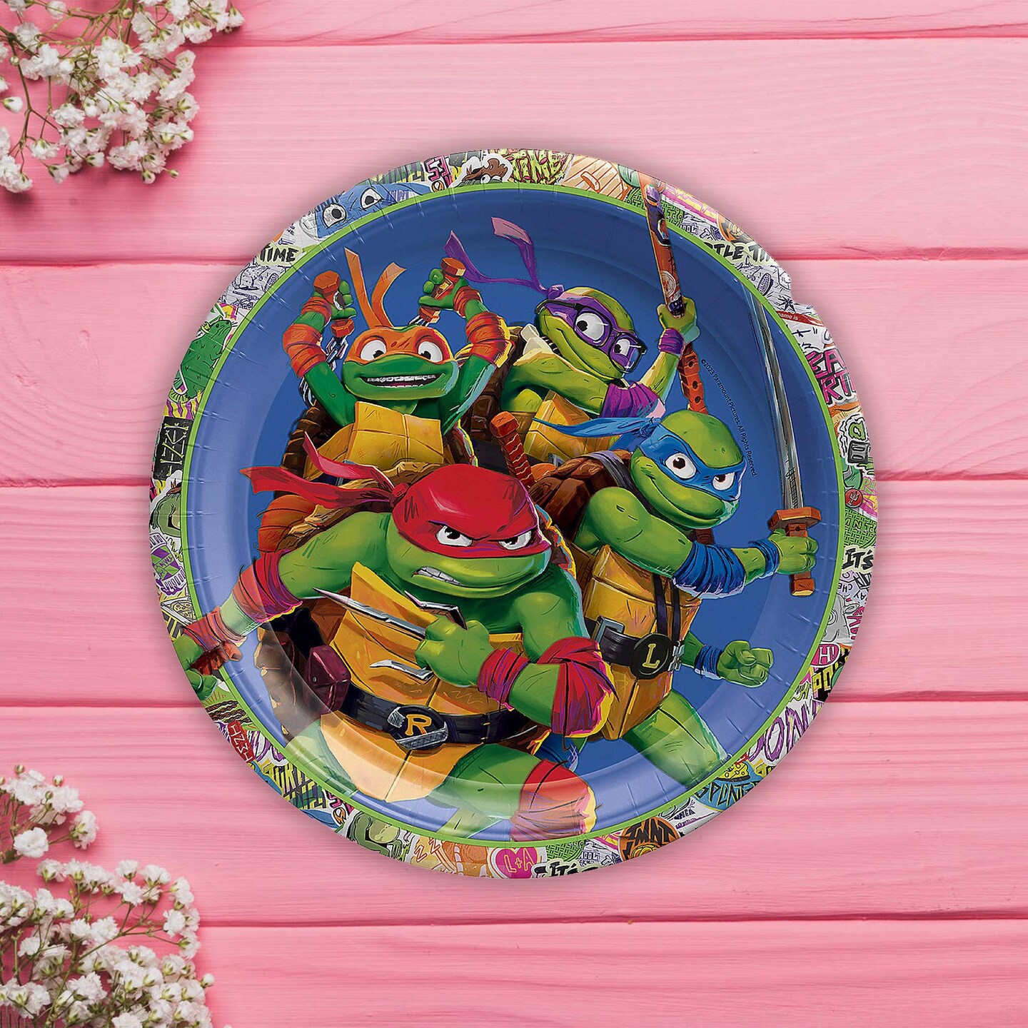 8 Count Ninja Turtles Paper Plates Birthday Party Supplies Pizza Dinner Plates for Kids 9&#x22;