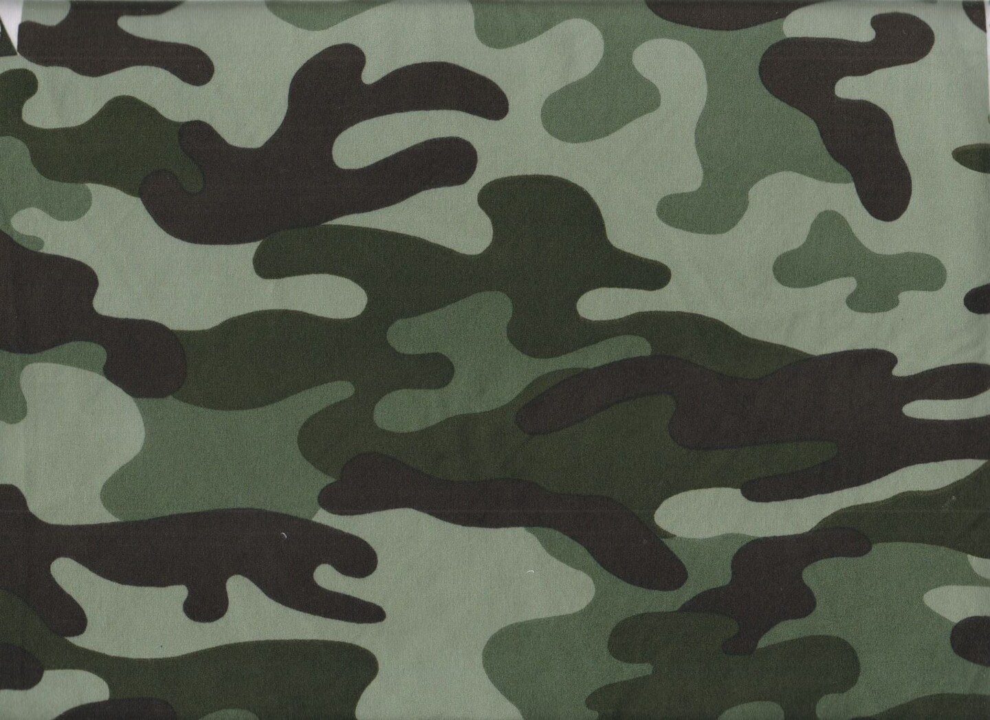 1 Yard DTY Brushed Camo Print Fabric, 170 GSM Polyester Spandex Blend 58/60" Width