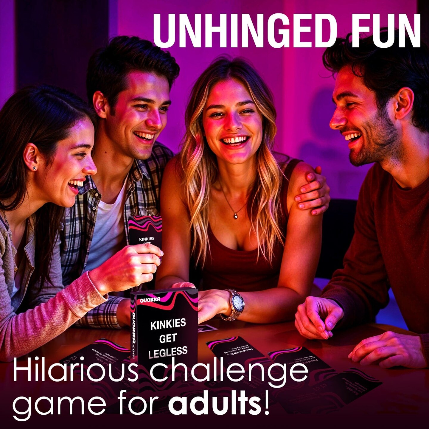 QUOKKA Card Games for Adults Let&#x2019;s Get Legless - Extra Daring Adult Games for Party Game Night with 104 Hilarious Tasks &#x26; Risky Questions, Inappropriate Challenges to Sice Up The Night, Ages 21+ Only