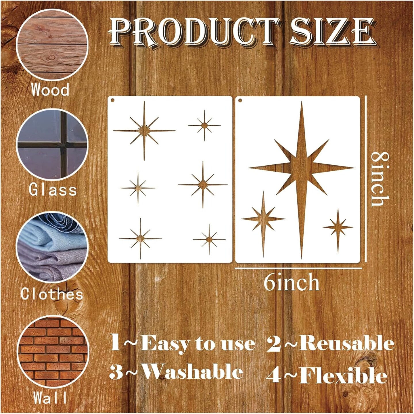 Large Star Stencil for Painting Reusable Paint Stencils(Small Twink