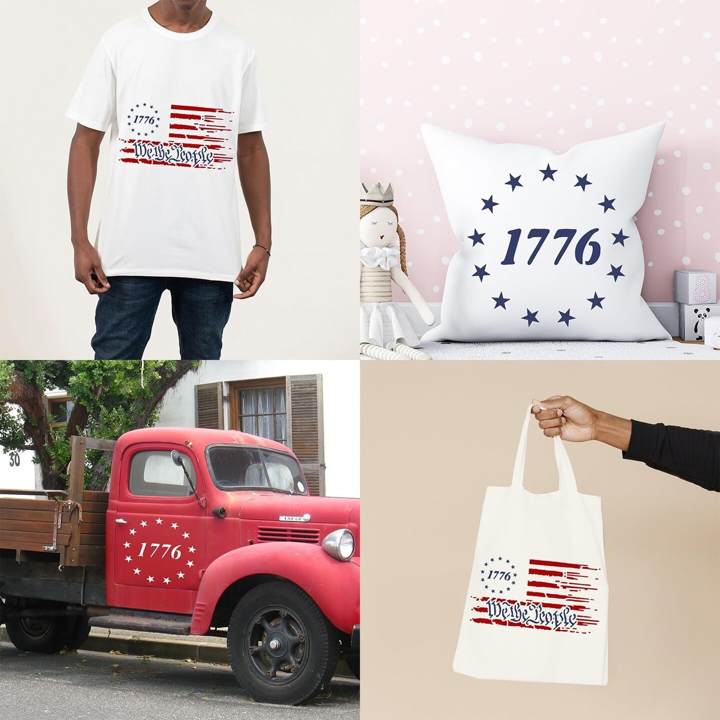 American Flag Stencil, 50 Star Stencils 13 Stars 1776 Templates (Small)