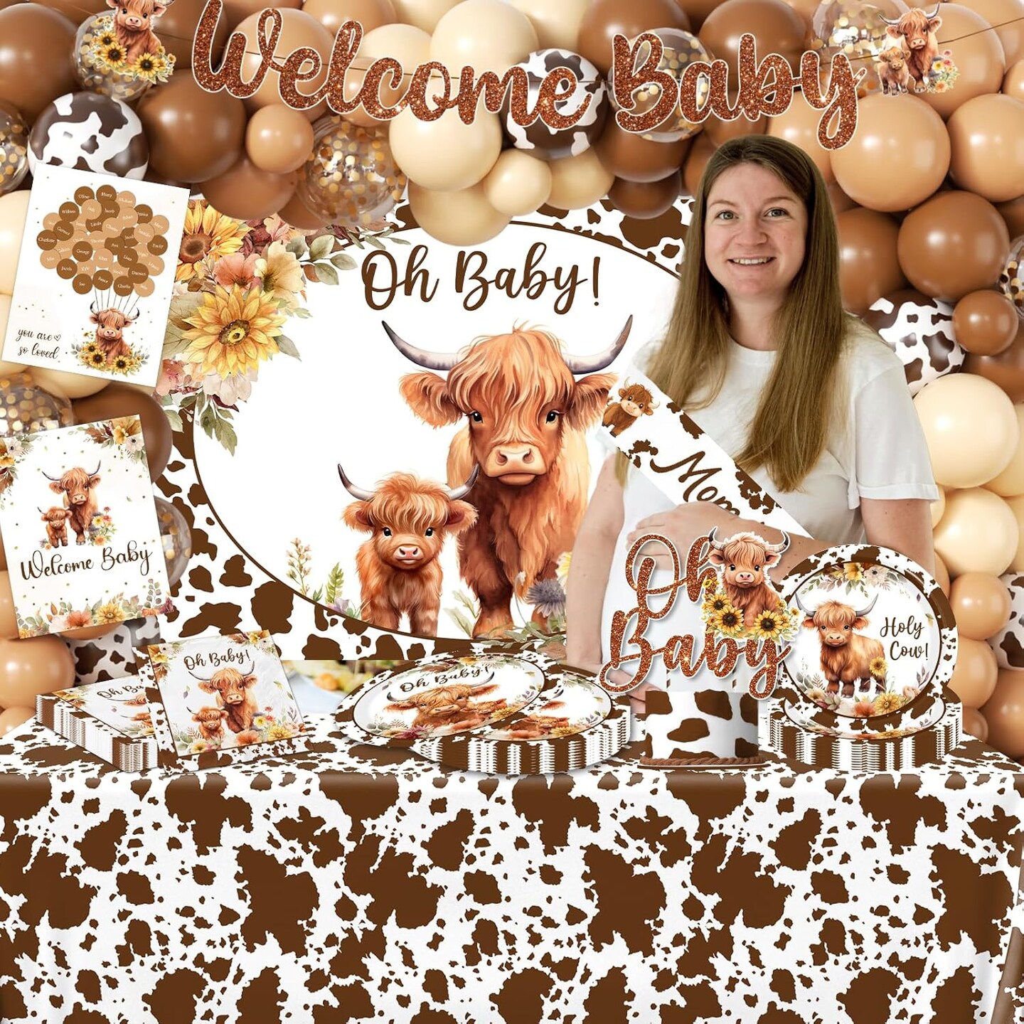 Highland Cow Baby Shower Decorations