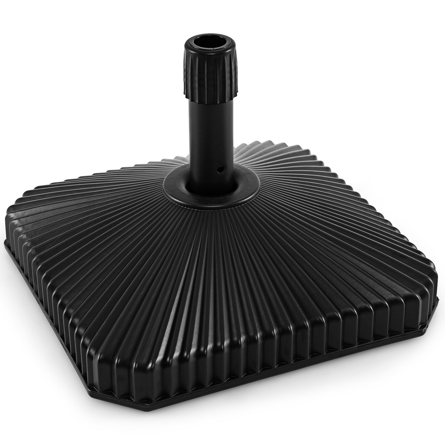 Black Fillable Umbrella Base with Adjustable Pole Holder for 6–10 ft Umbrellas