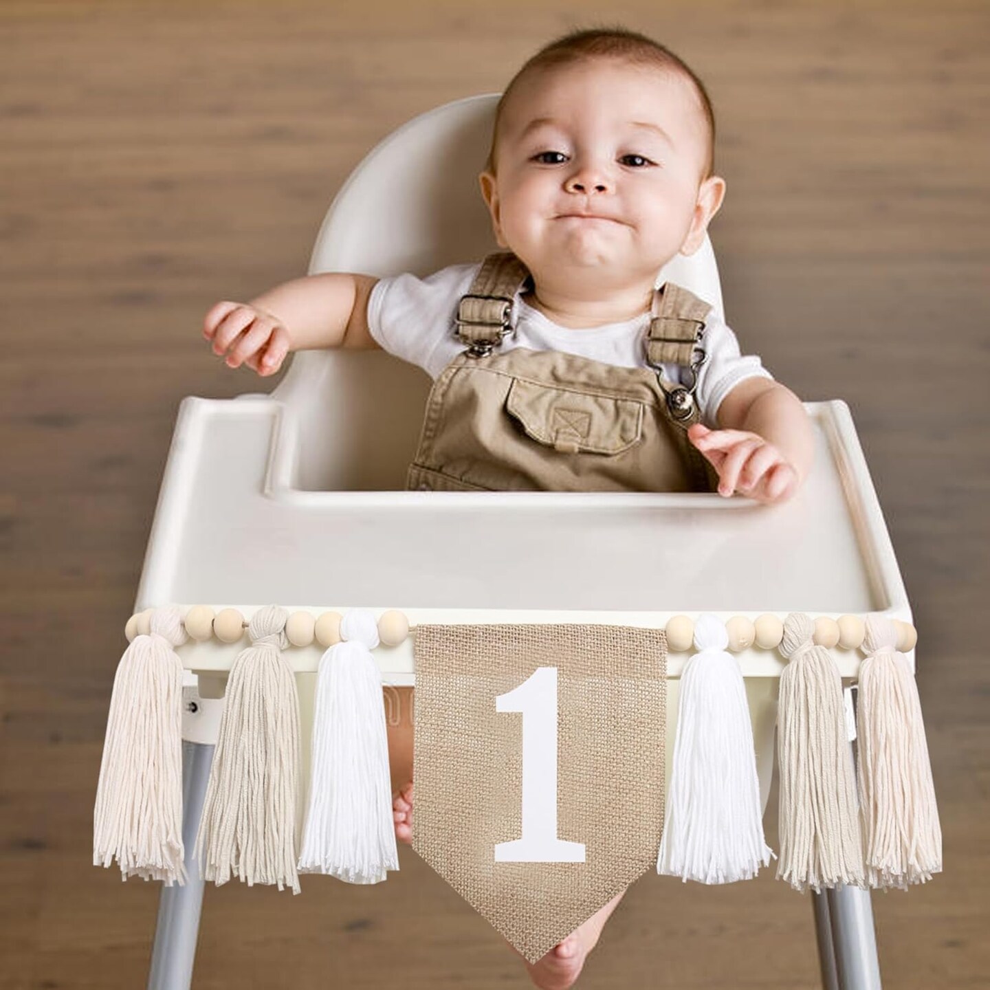 hite 1st Birthday High Chair Banner